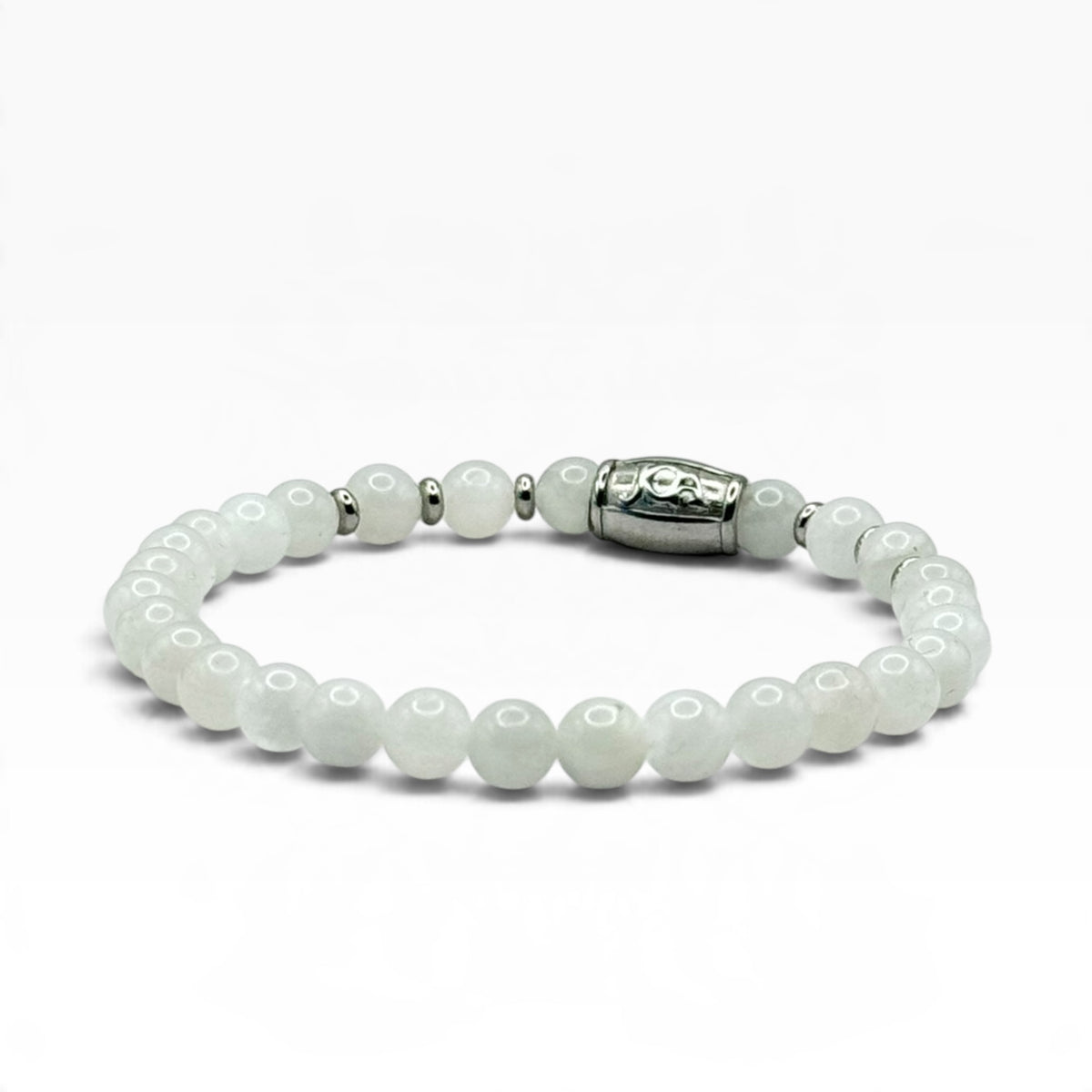 Maansteen armband 6mm zilver