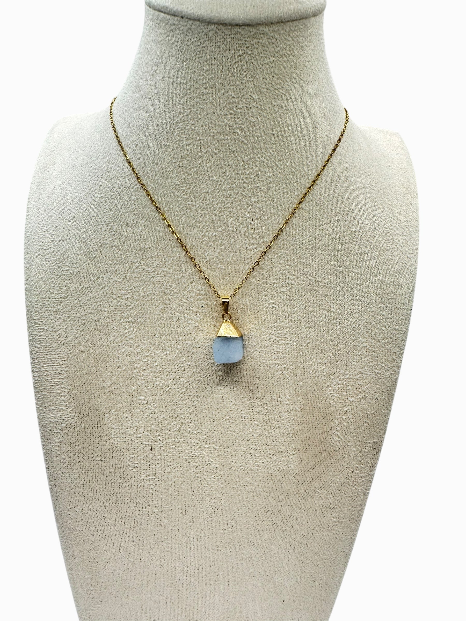 dames aquarine edelsteen ketting maand steen maart