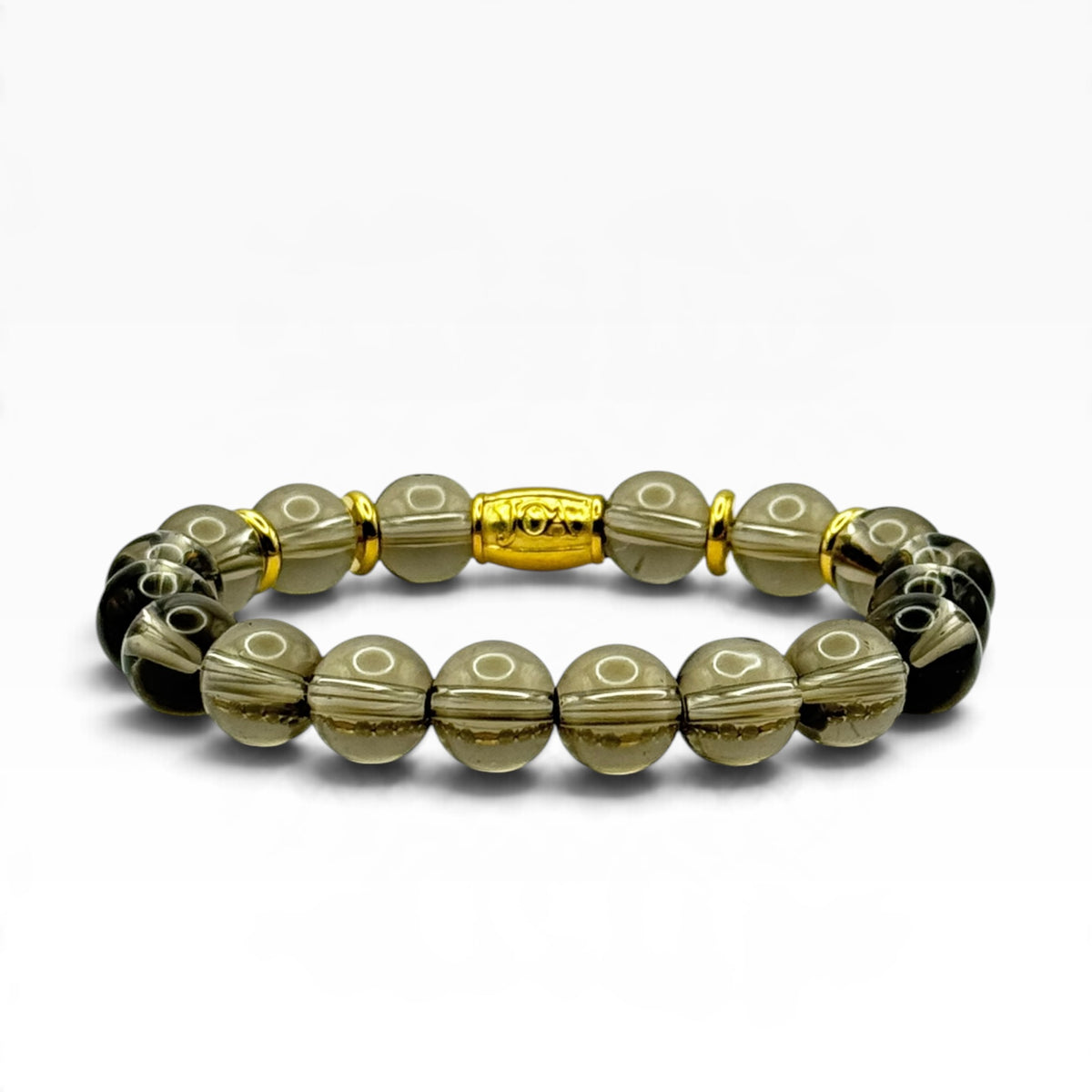 Rookkwarts armband 10mm goud