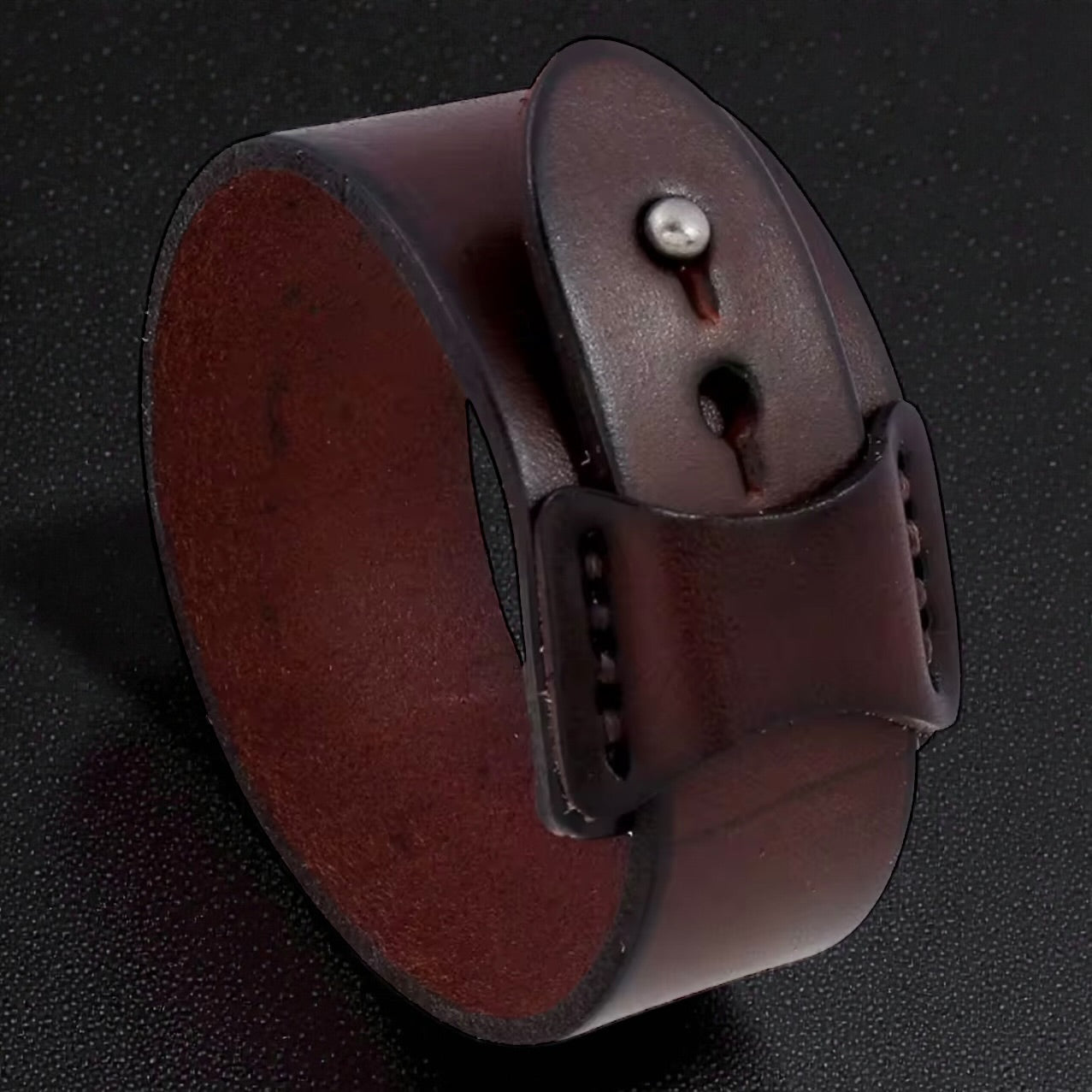 zwart en bruin leren heren armband verstelbaar