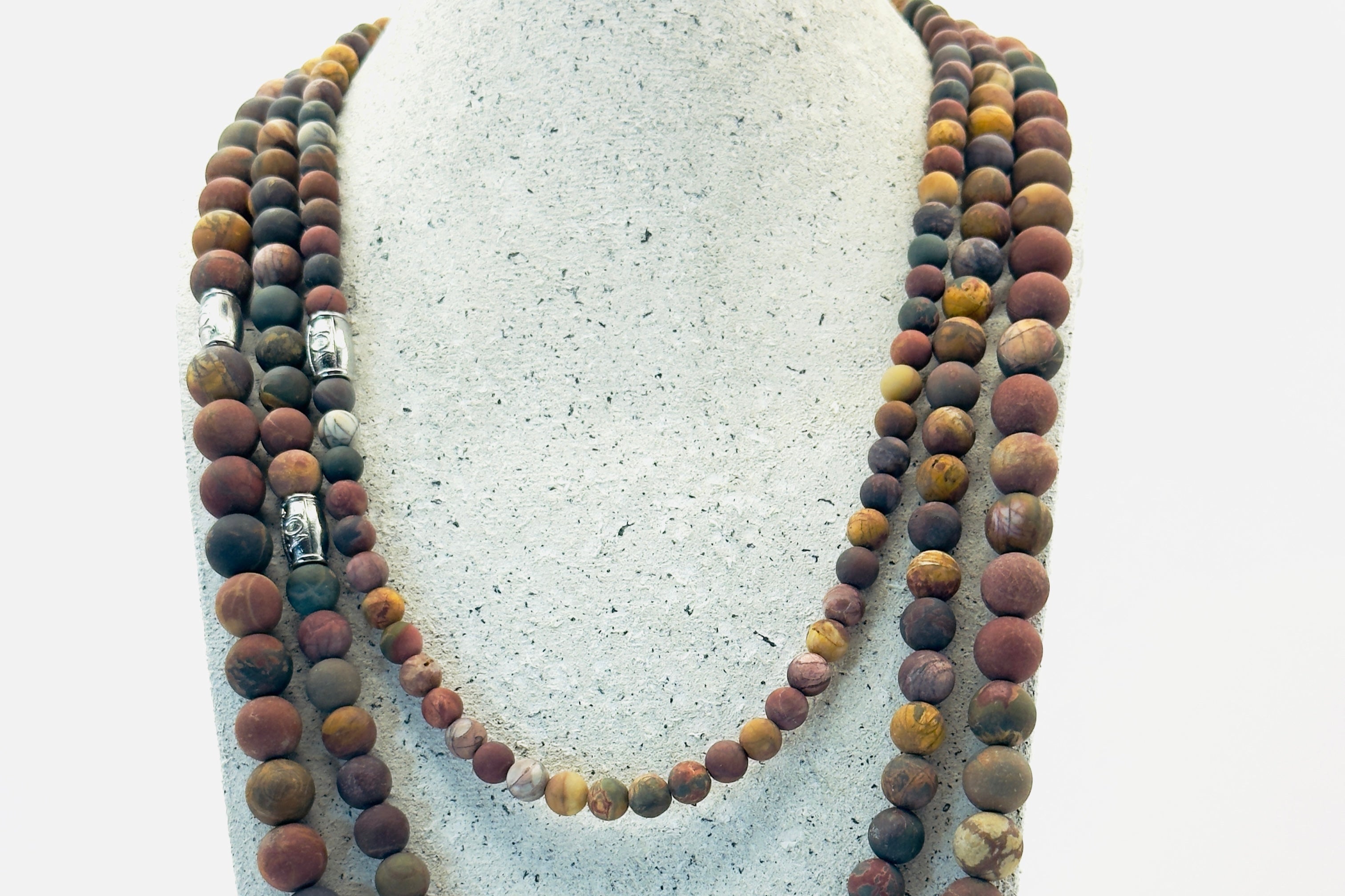 heren close up picasso jaspis edelsteen ketting set