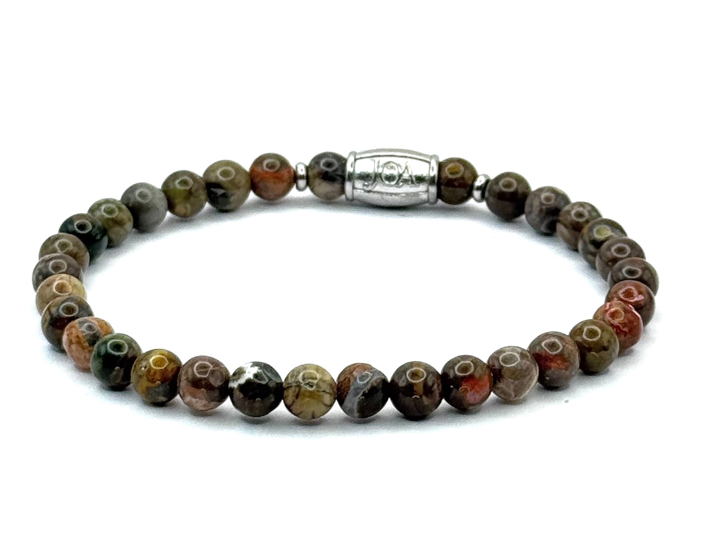 earth picasso jaspis edelstenen armband zilver 6mm