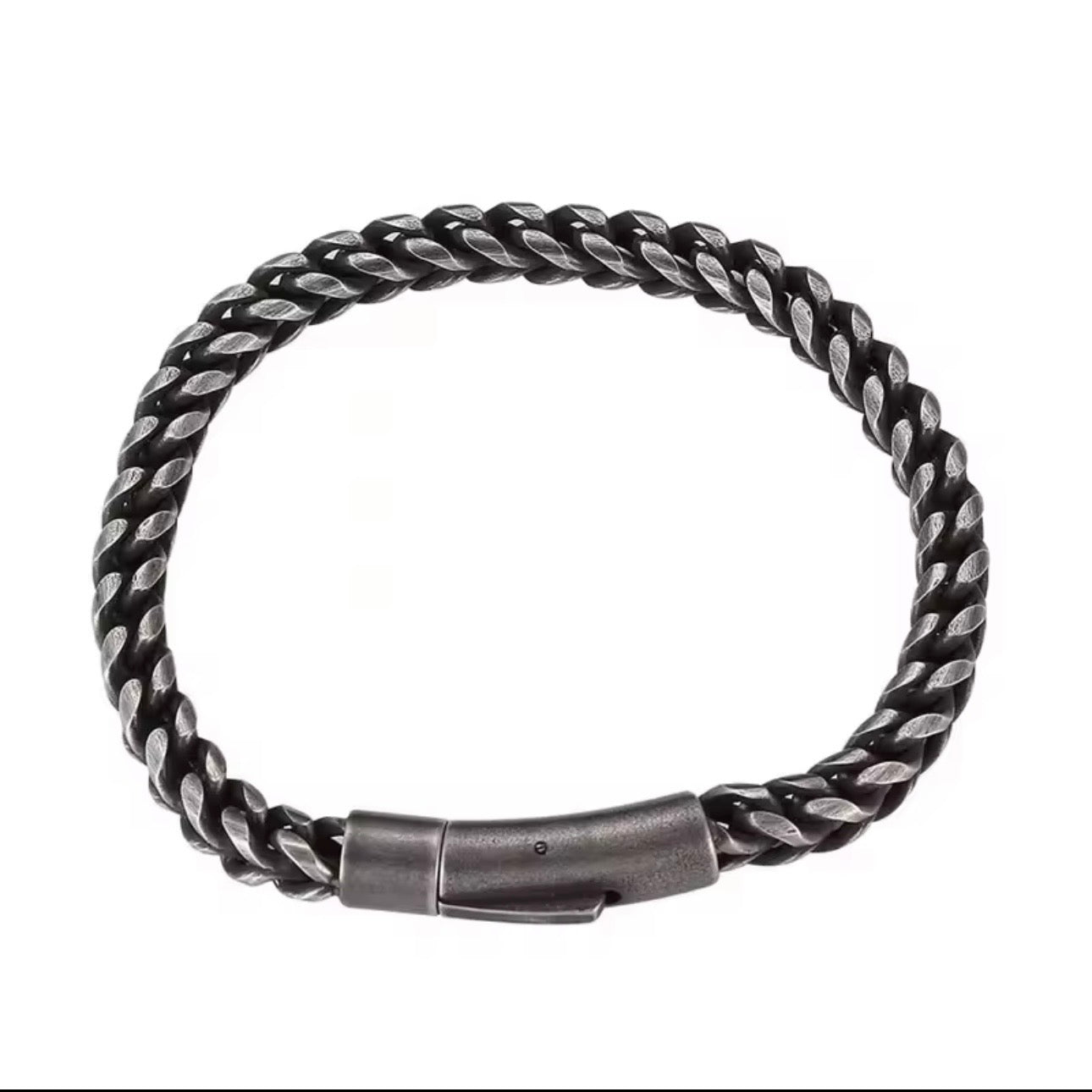 heren zwart edelstalen armband verkrijgbaar in verschillende maten