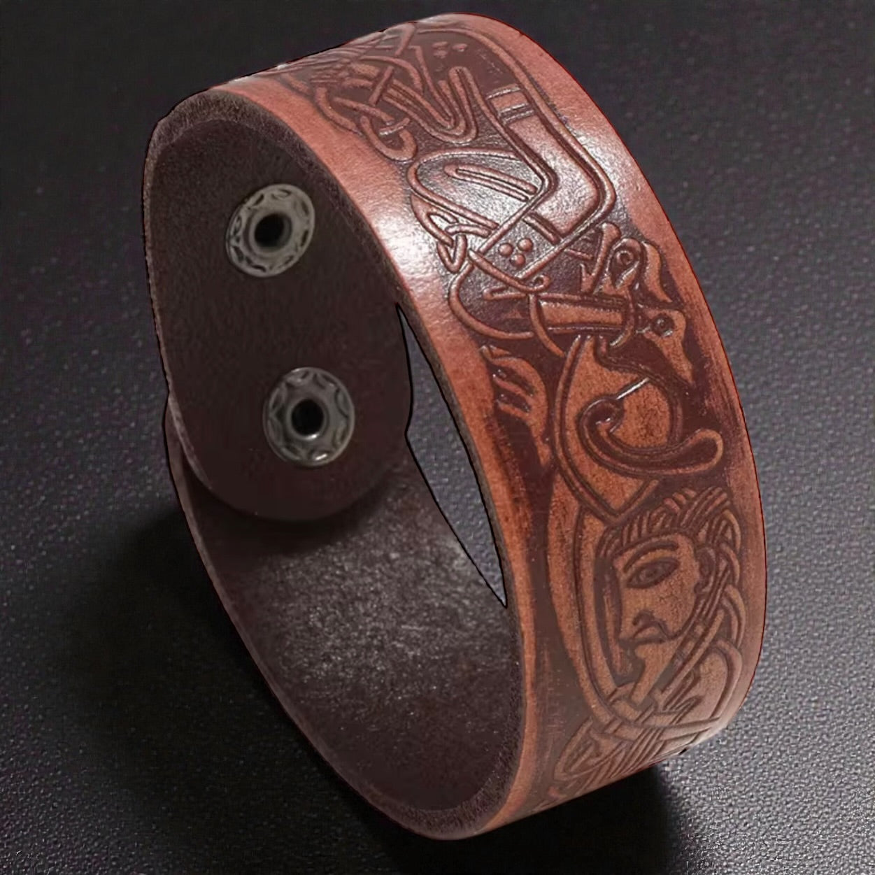 heren egyptische leren armband bruin