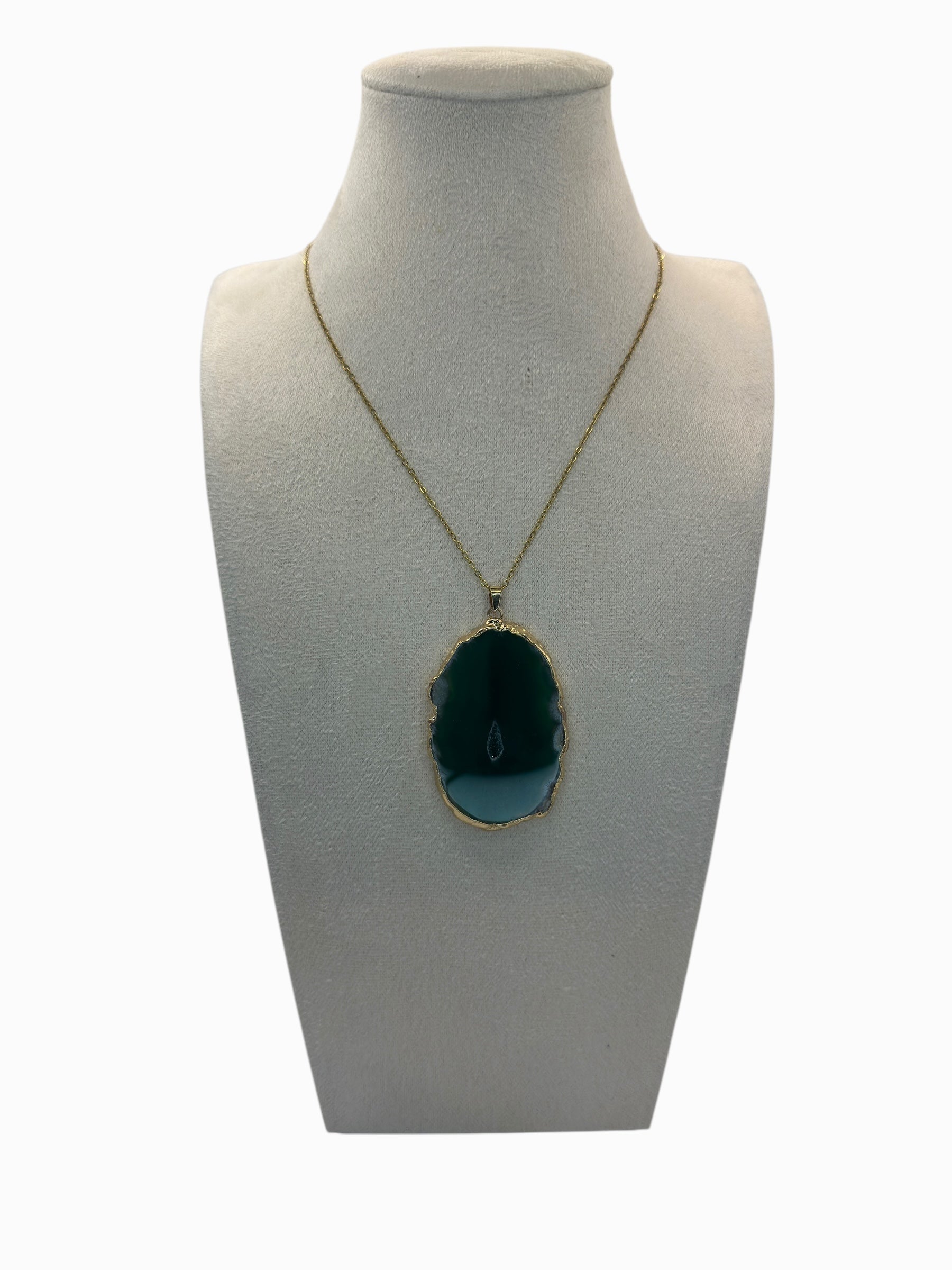 gladde groene agaat ketting