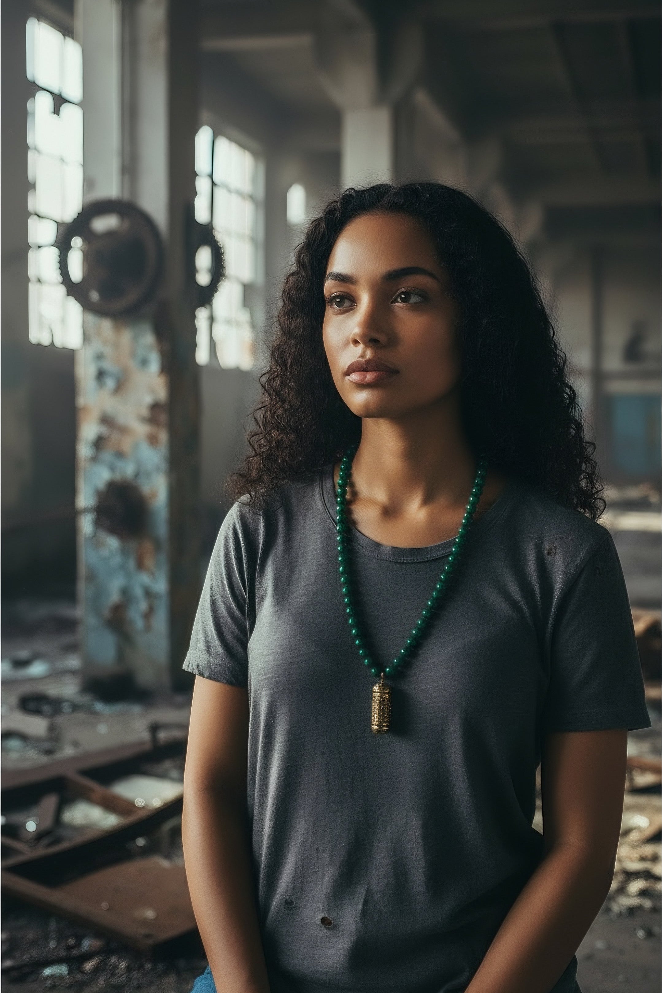 groene malachiet festival ketting met gouden details