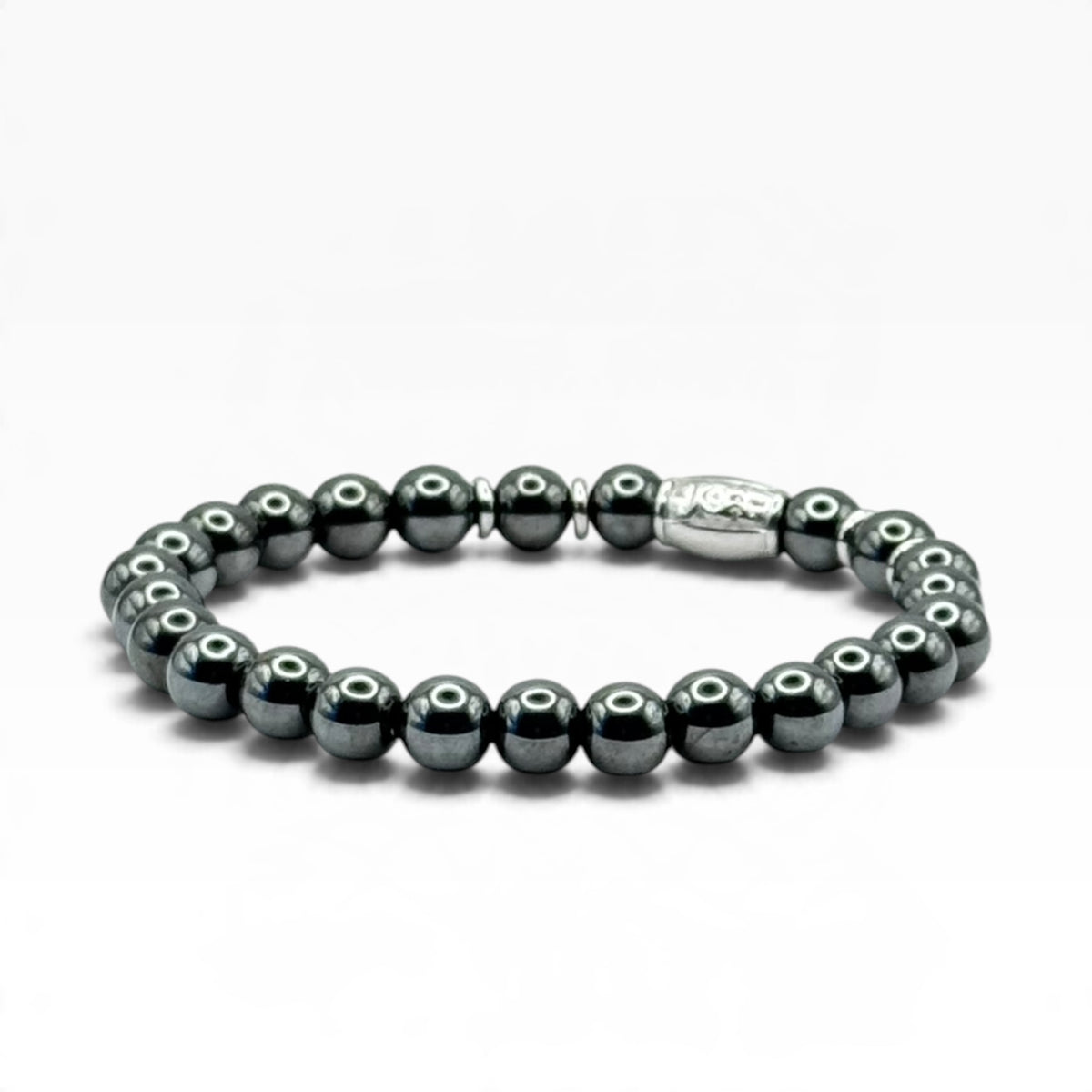 hematiet armband 8mm zilver