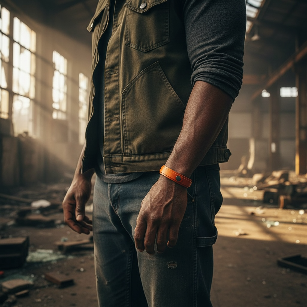 heren cognac leren armband