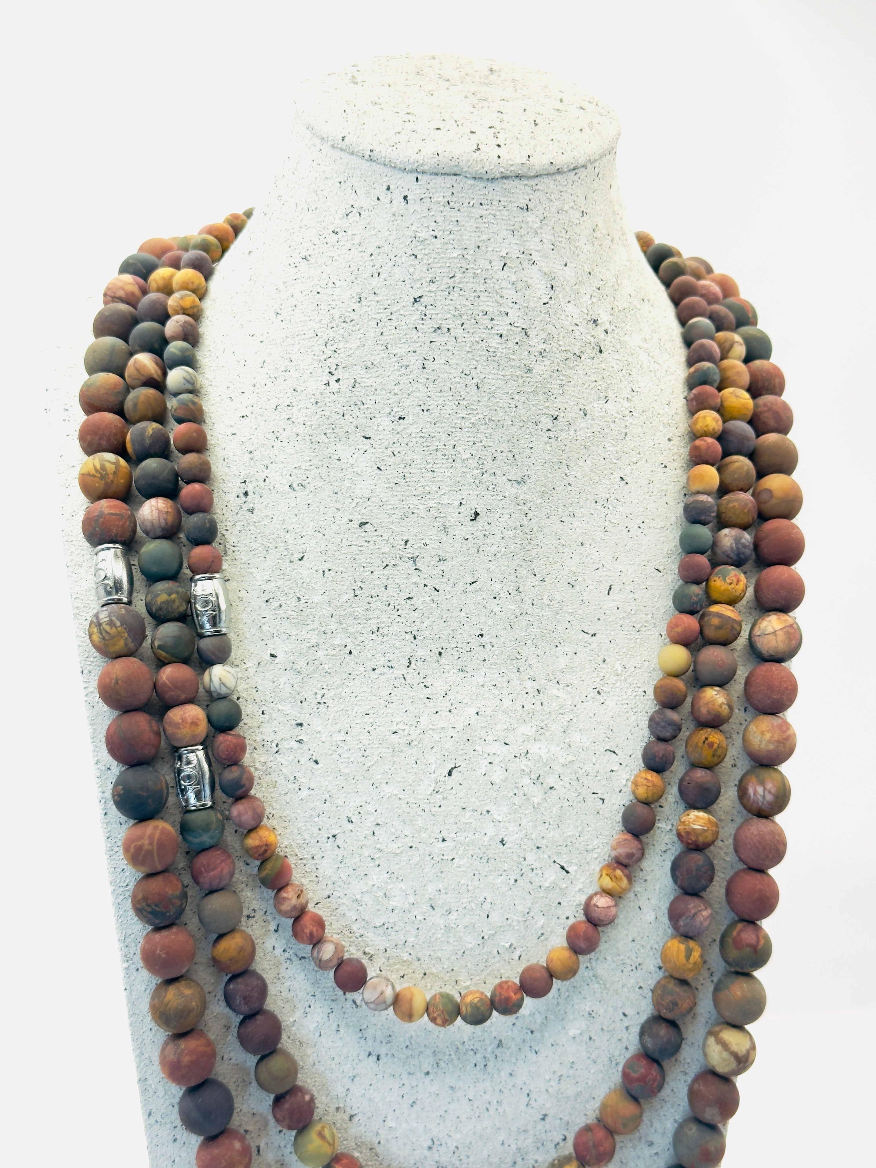 heren picasso jaspis edelsteen ketting set