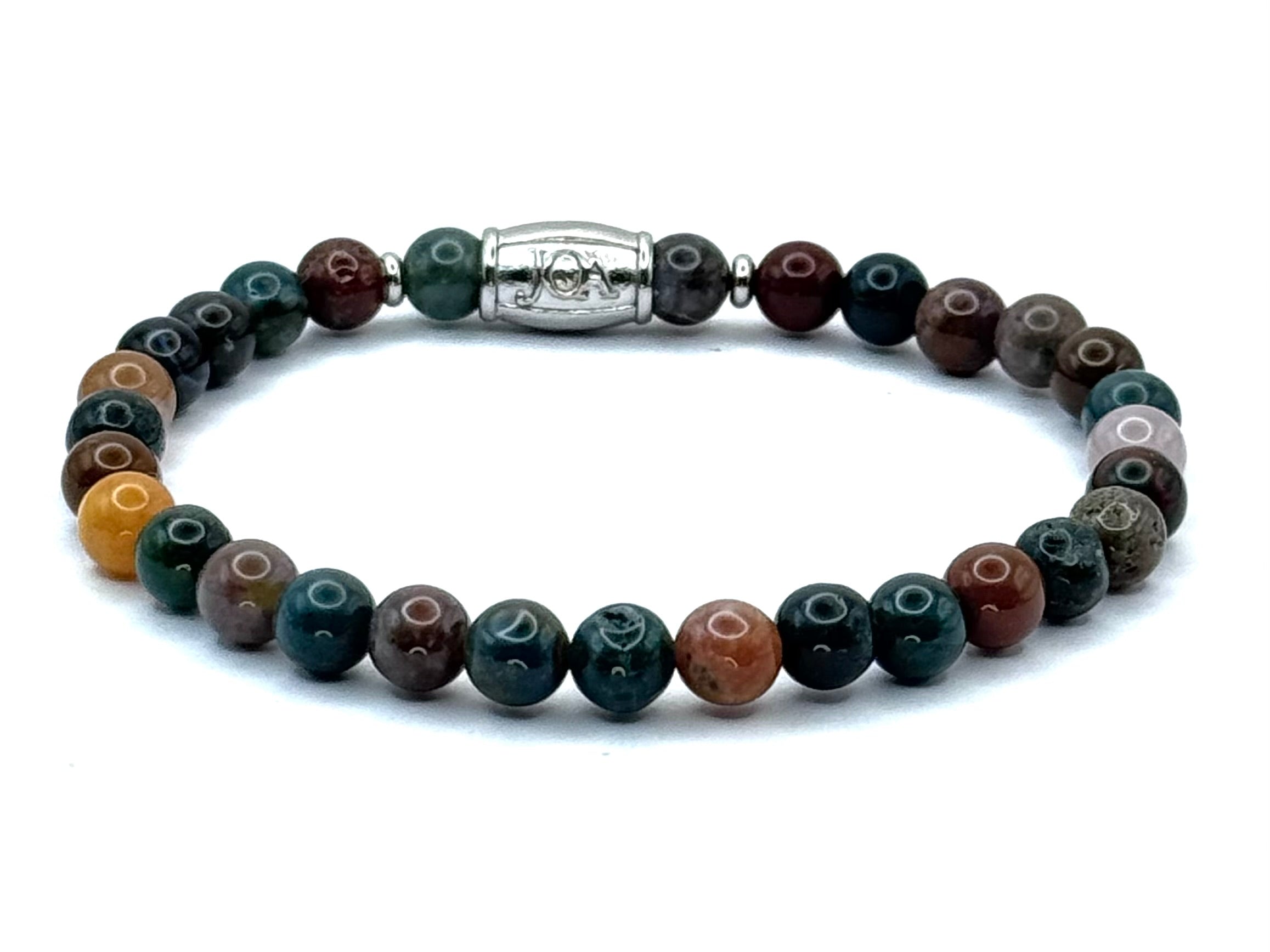 indian agaat edelsteen armband zilver 6mm