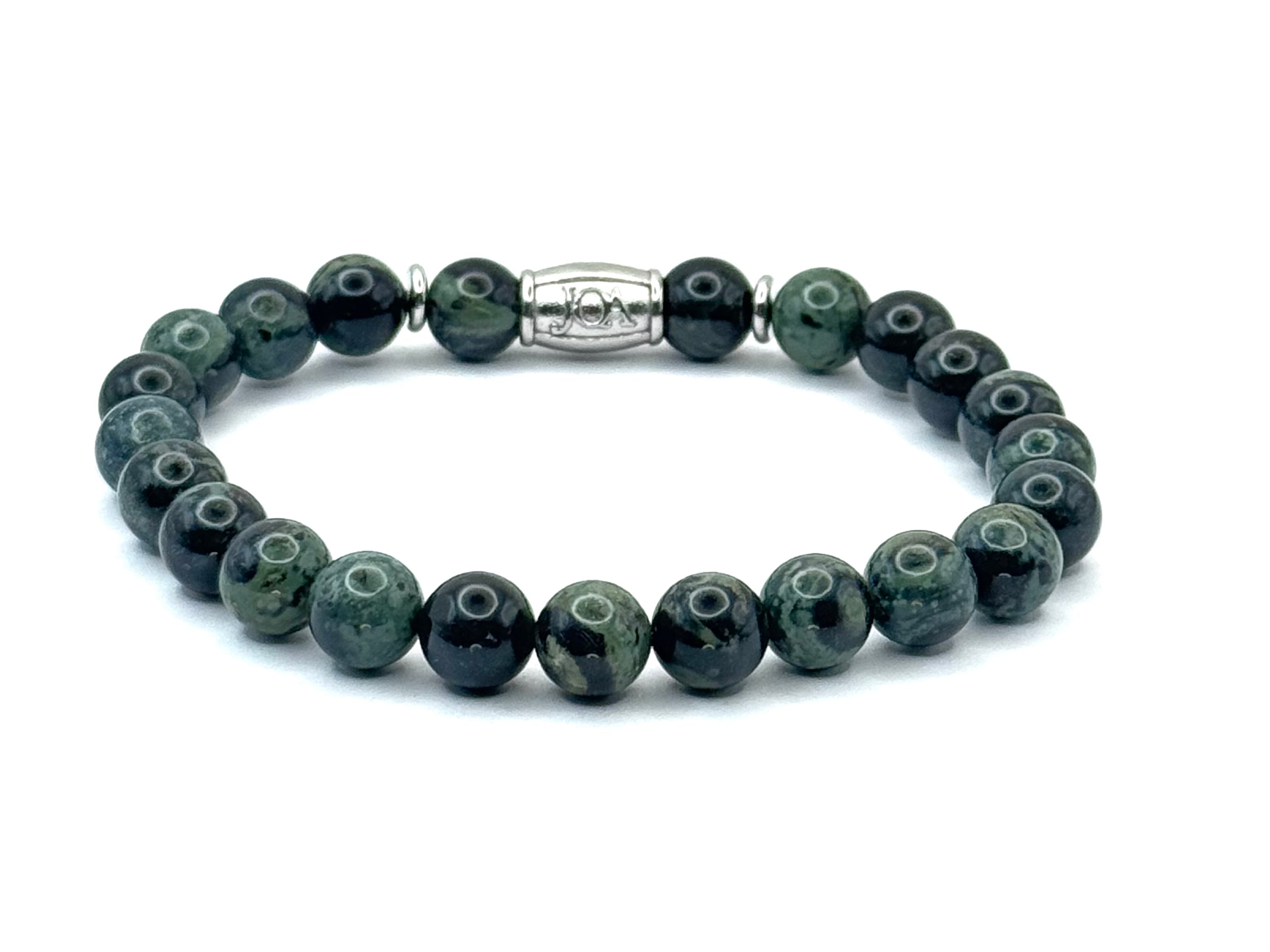 kambaba jaspis edelsteen armband zilver 8mm