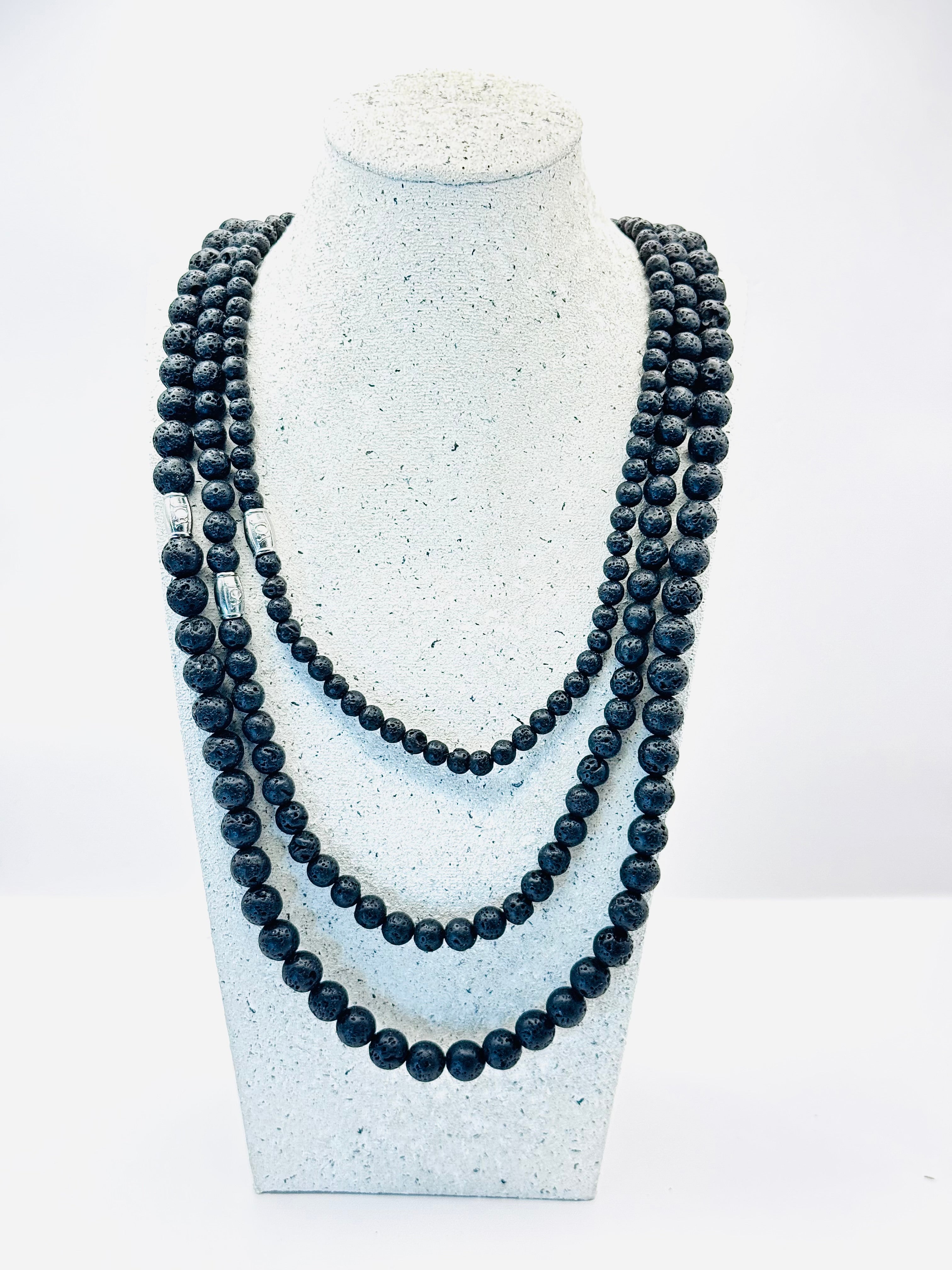 lavasteen edelsteen ketting set