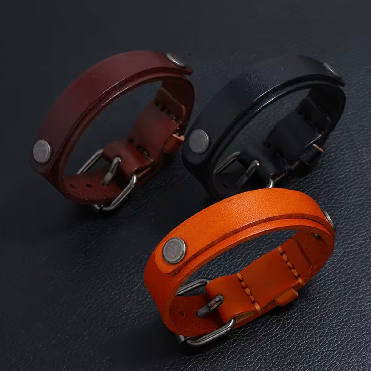 heren leren armbanden met gesp assortiment