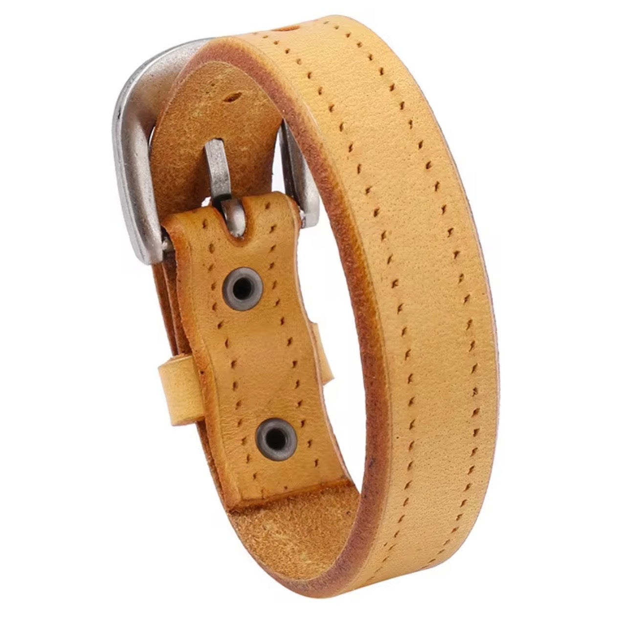 heren licht bruin armband met gesp