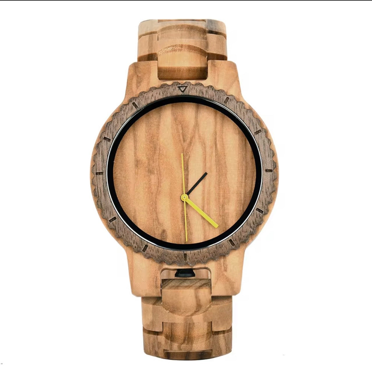 licht houten heren horloge