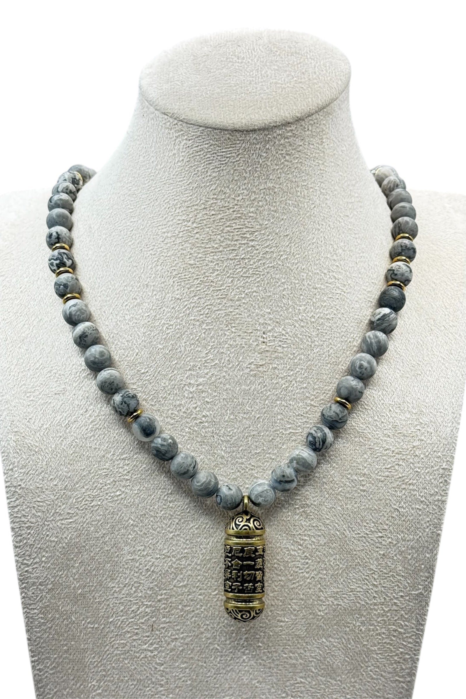 map jaspis edelsteen festival ketting, maakt jouw festival outfit compleet
