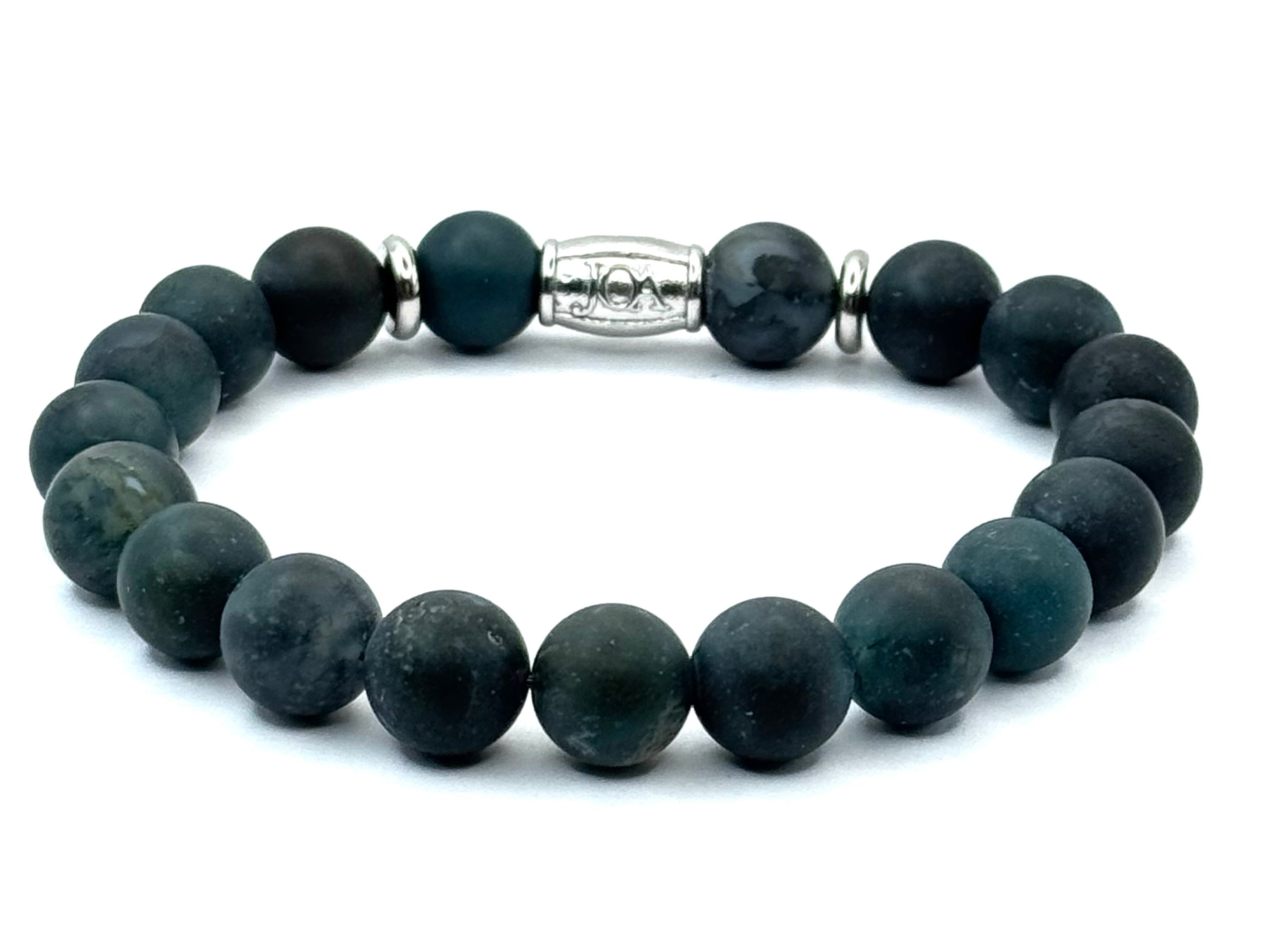 mos agaat edelsteen armband 10mm