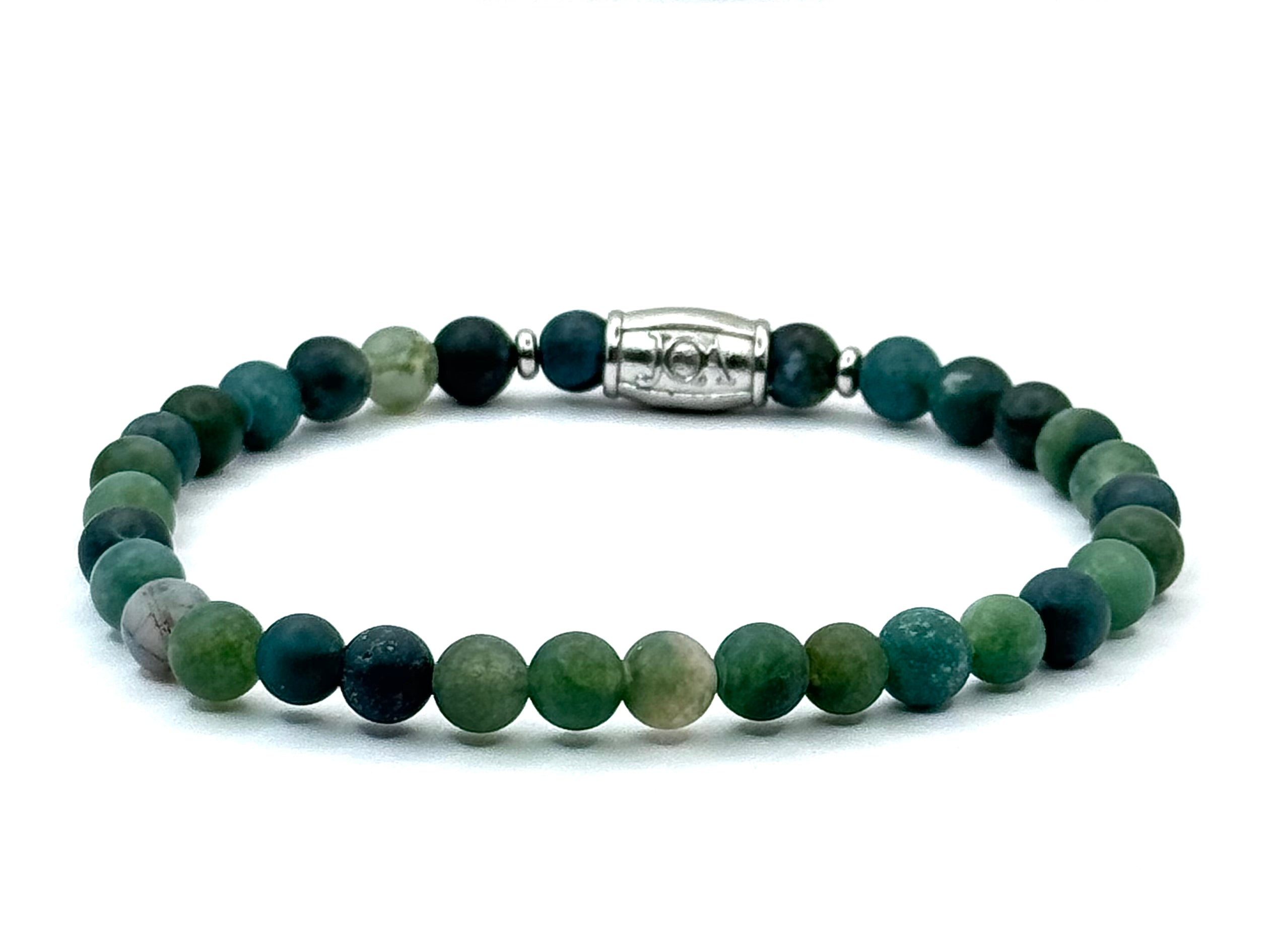 mos agaat edelsteen armband 6mm