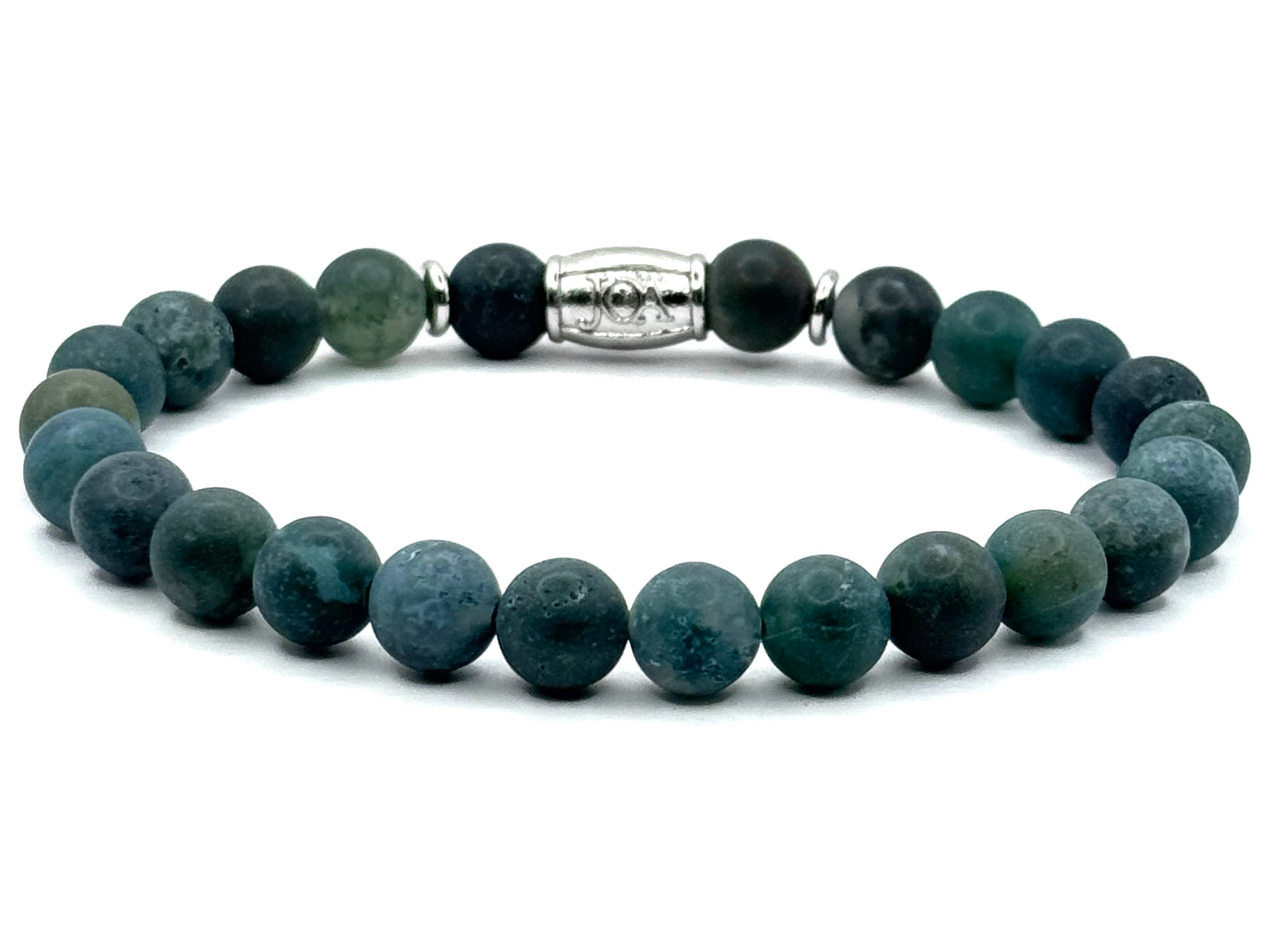 mos agaat edelsteen armband 8mm