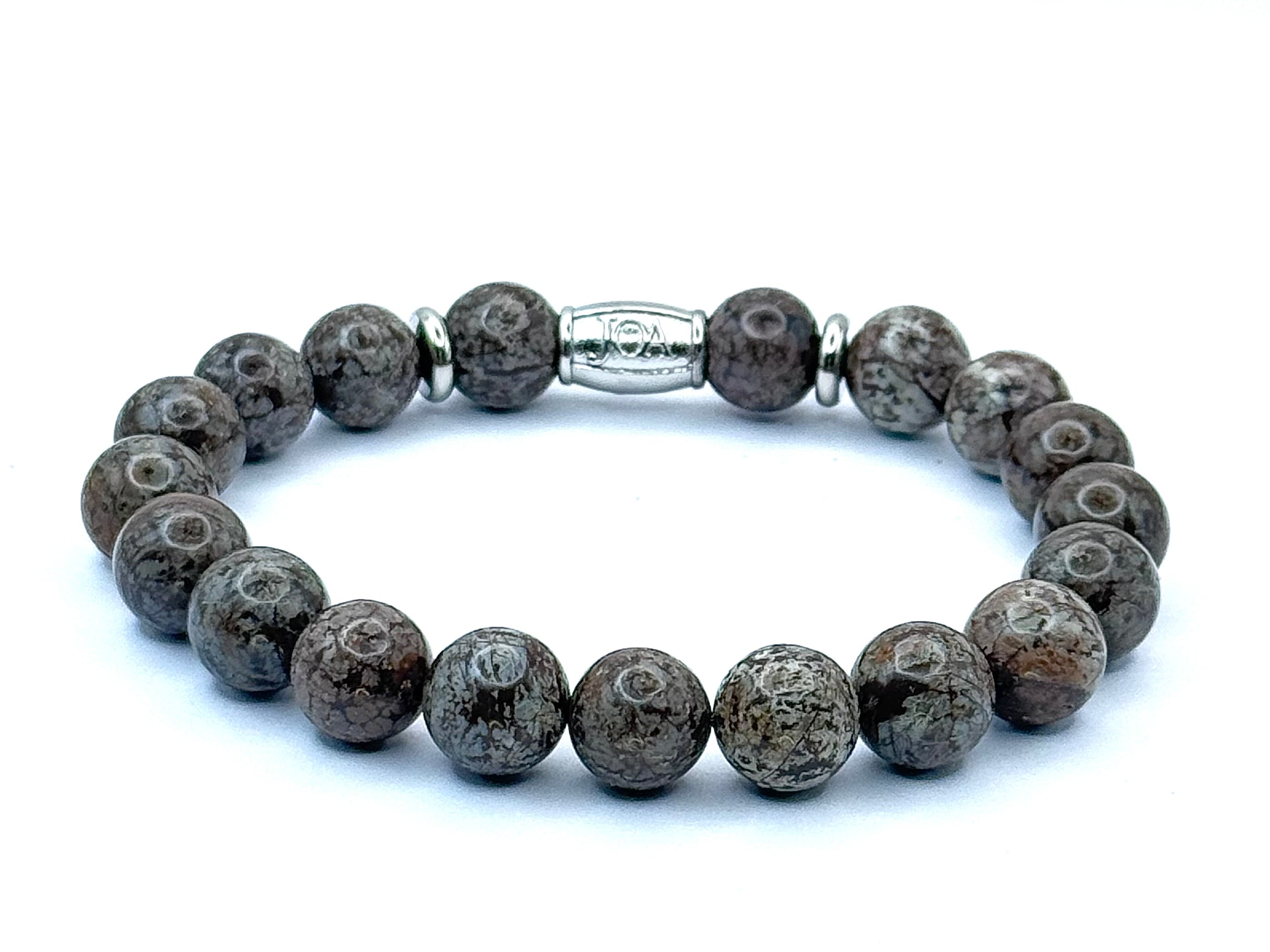 obsidiaan edelsteen armband zilver 10mm