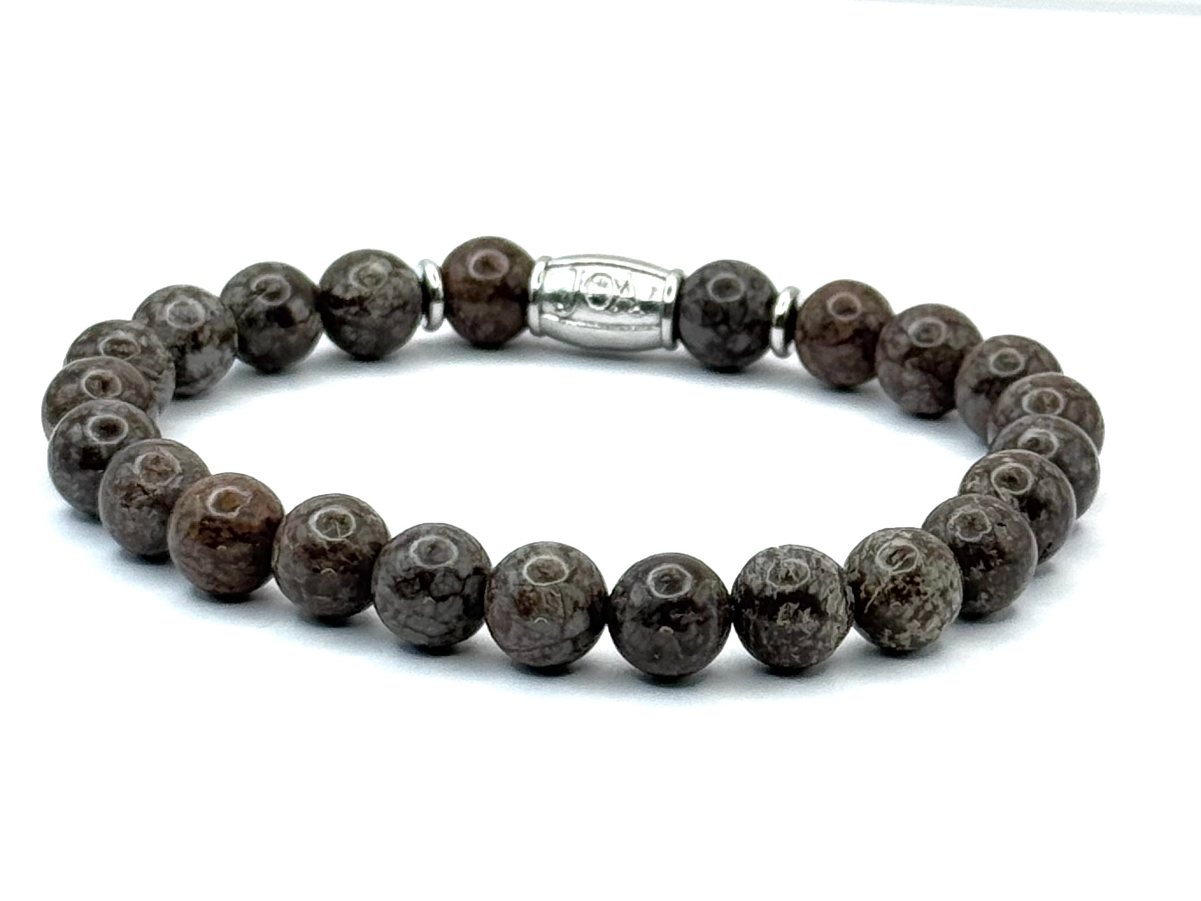 obsidiaan edelsteen armband zilver 8mm