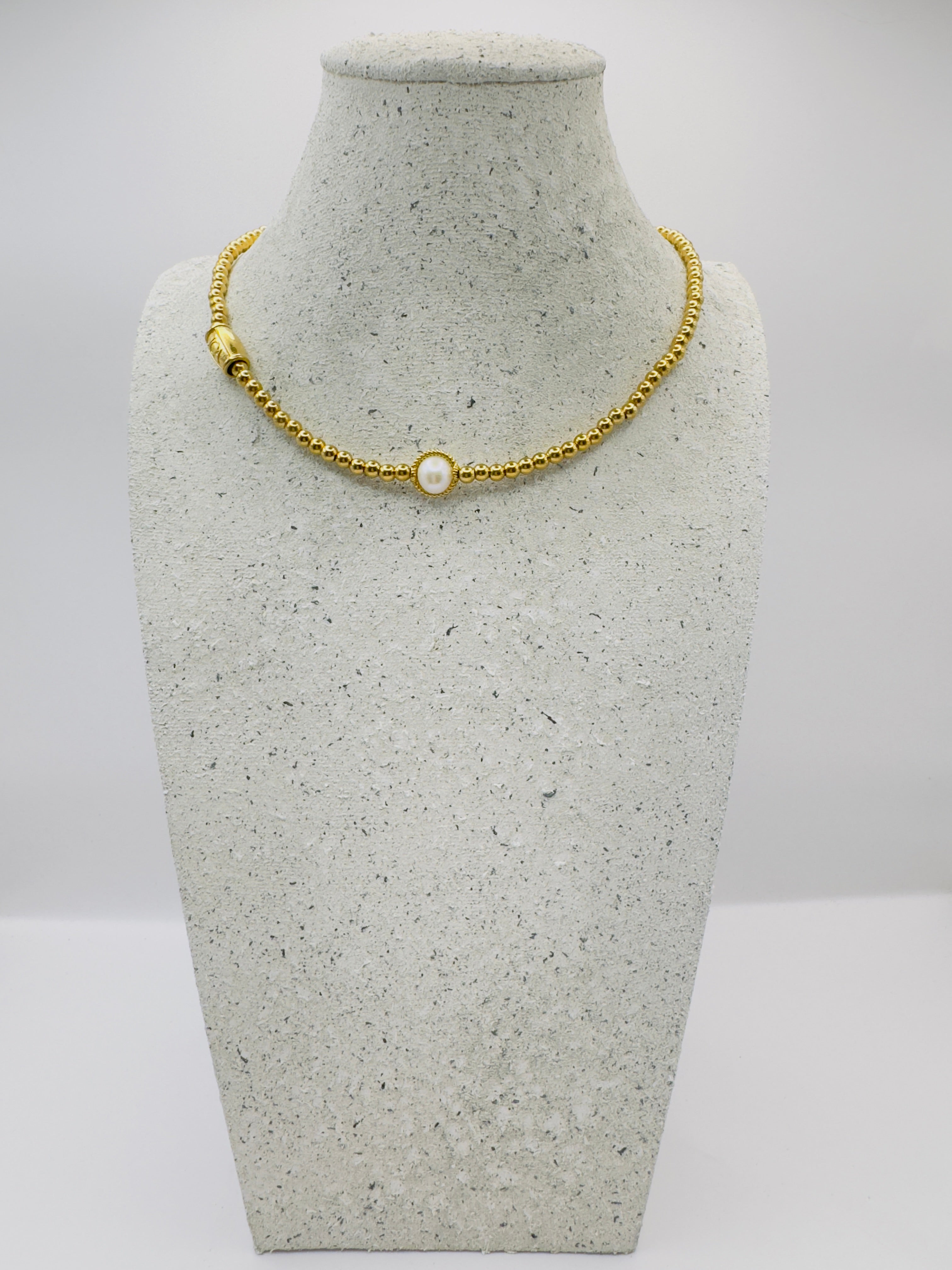 parel stainless steel goud ketting