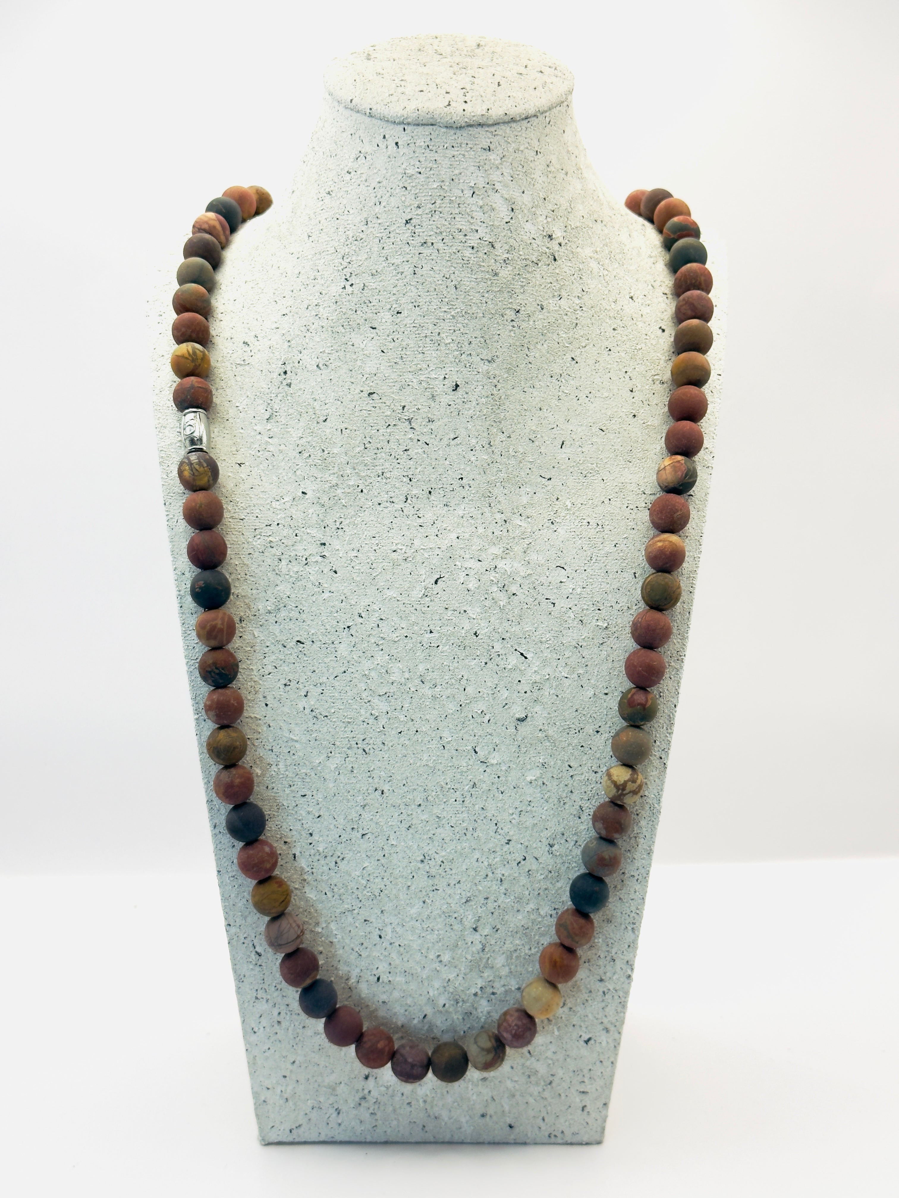 heren picasso jaspis edelsteen ketting 80cm