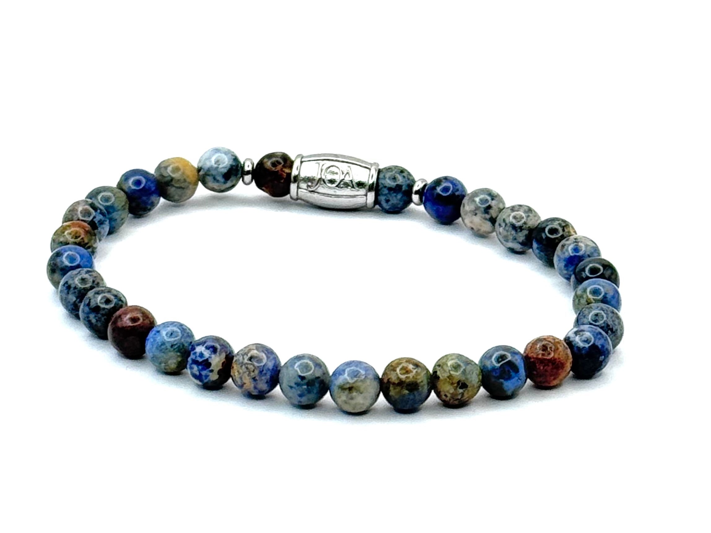 sodaliet glans edelsteen armband zilver 6mm