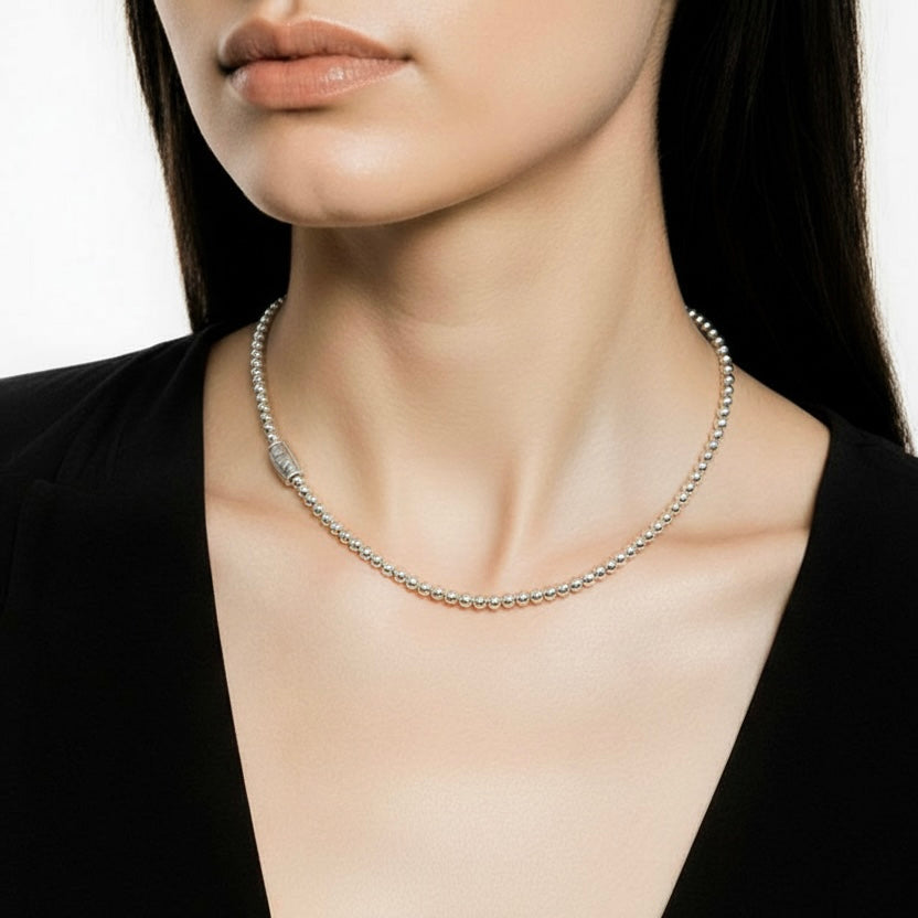 stainless steel zilveren ketting, verkleurd niet