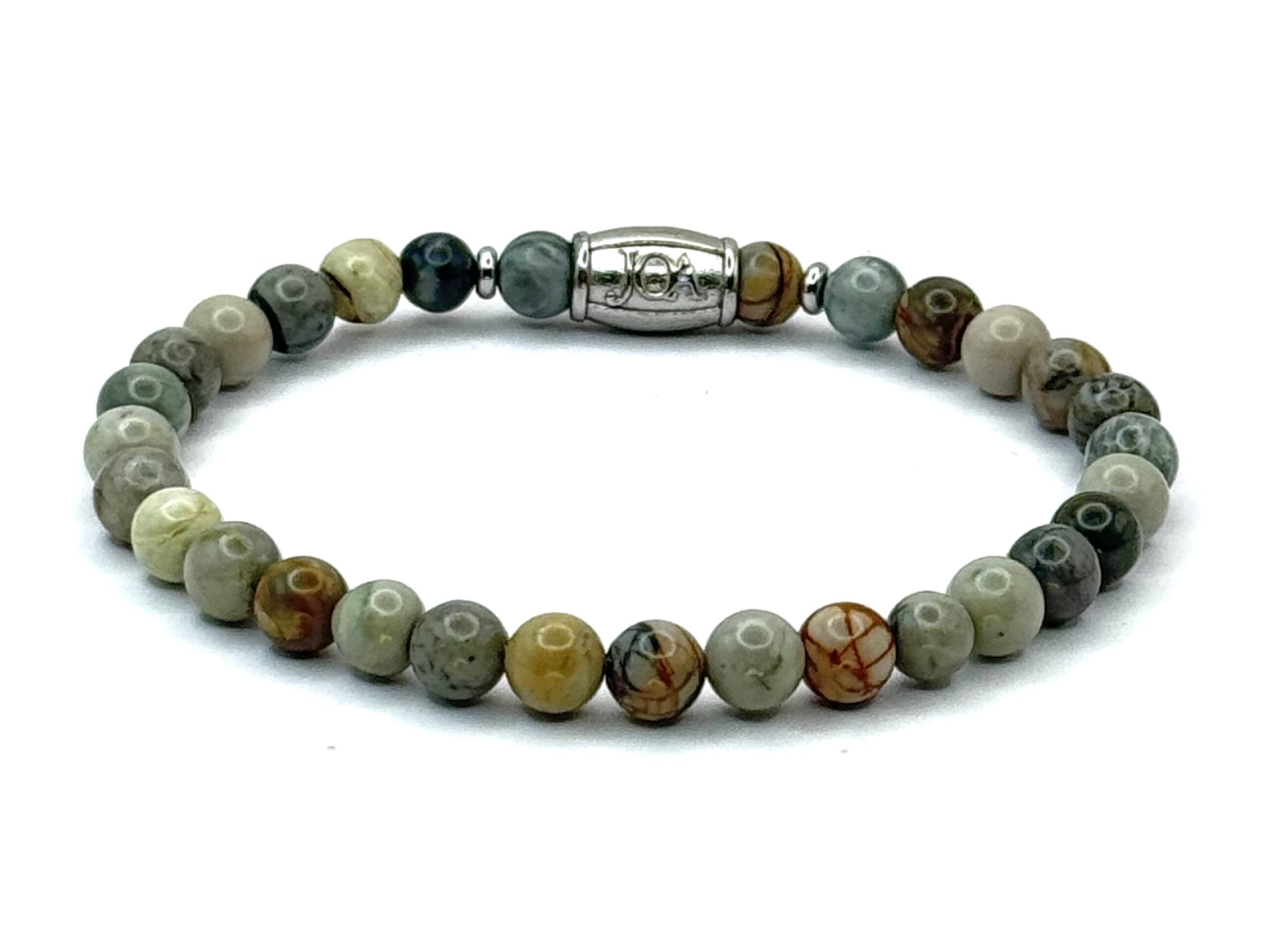 zwarte jaspis edelsteen armband zilver 6mm