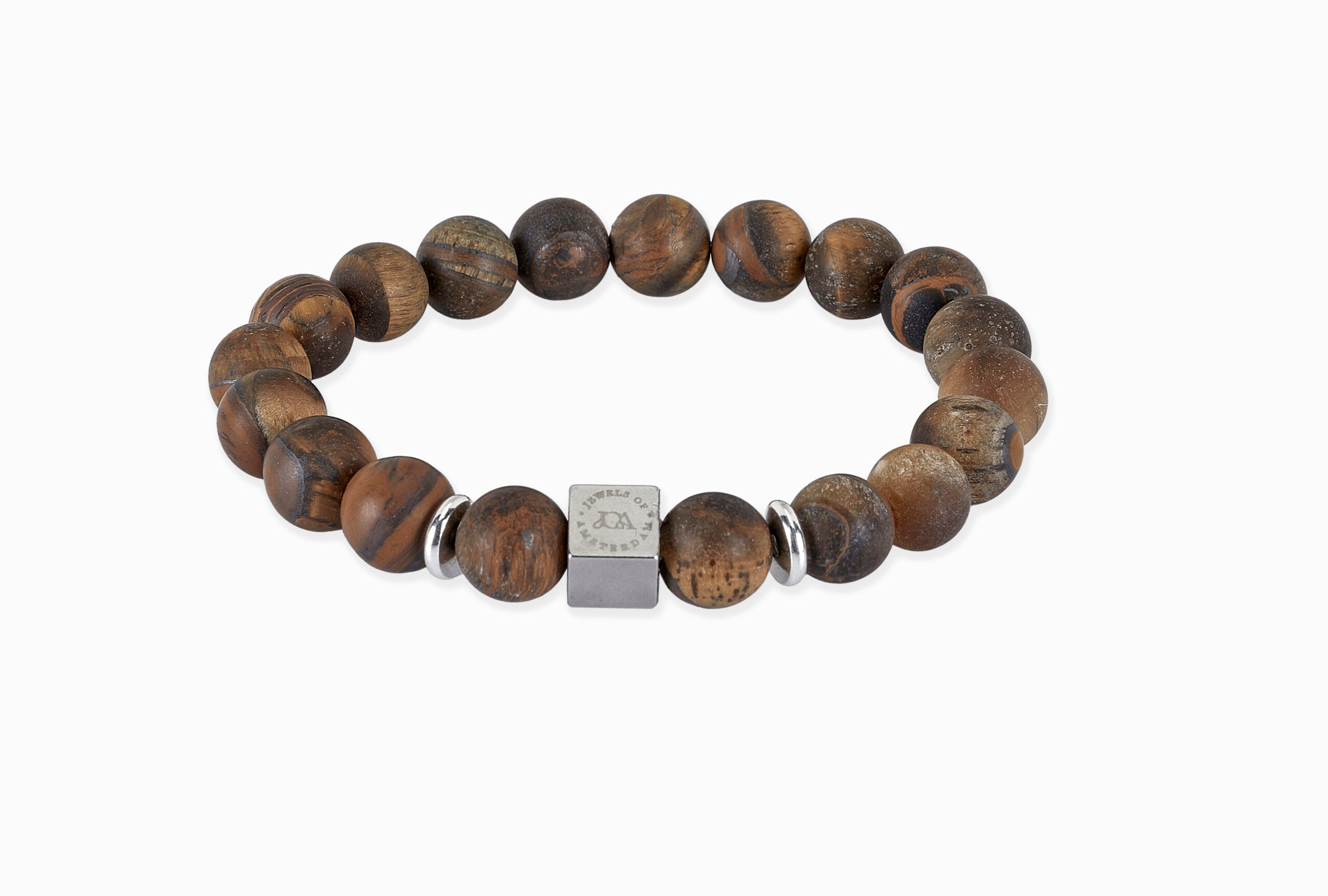 heren tijgeroog edelsteen armband zilver