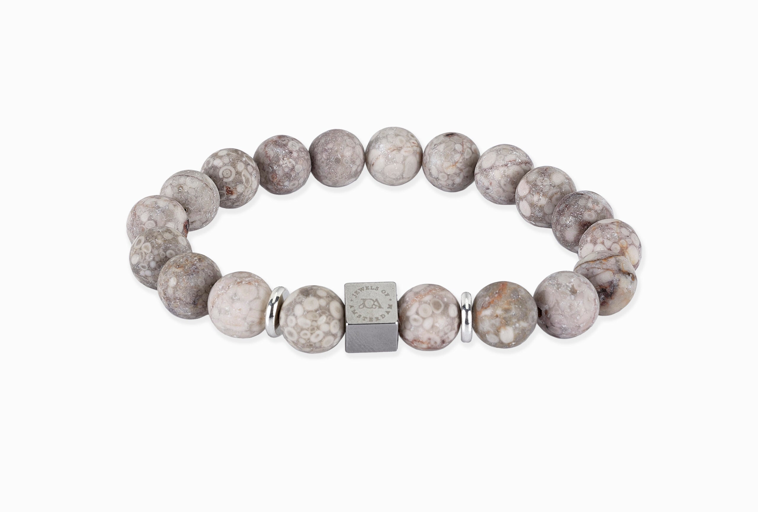 heren graniet edelsteen armband zilver