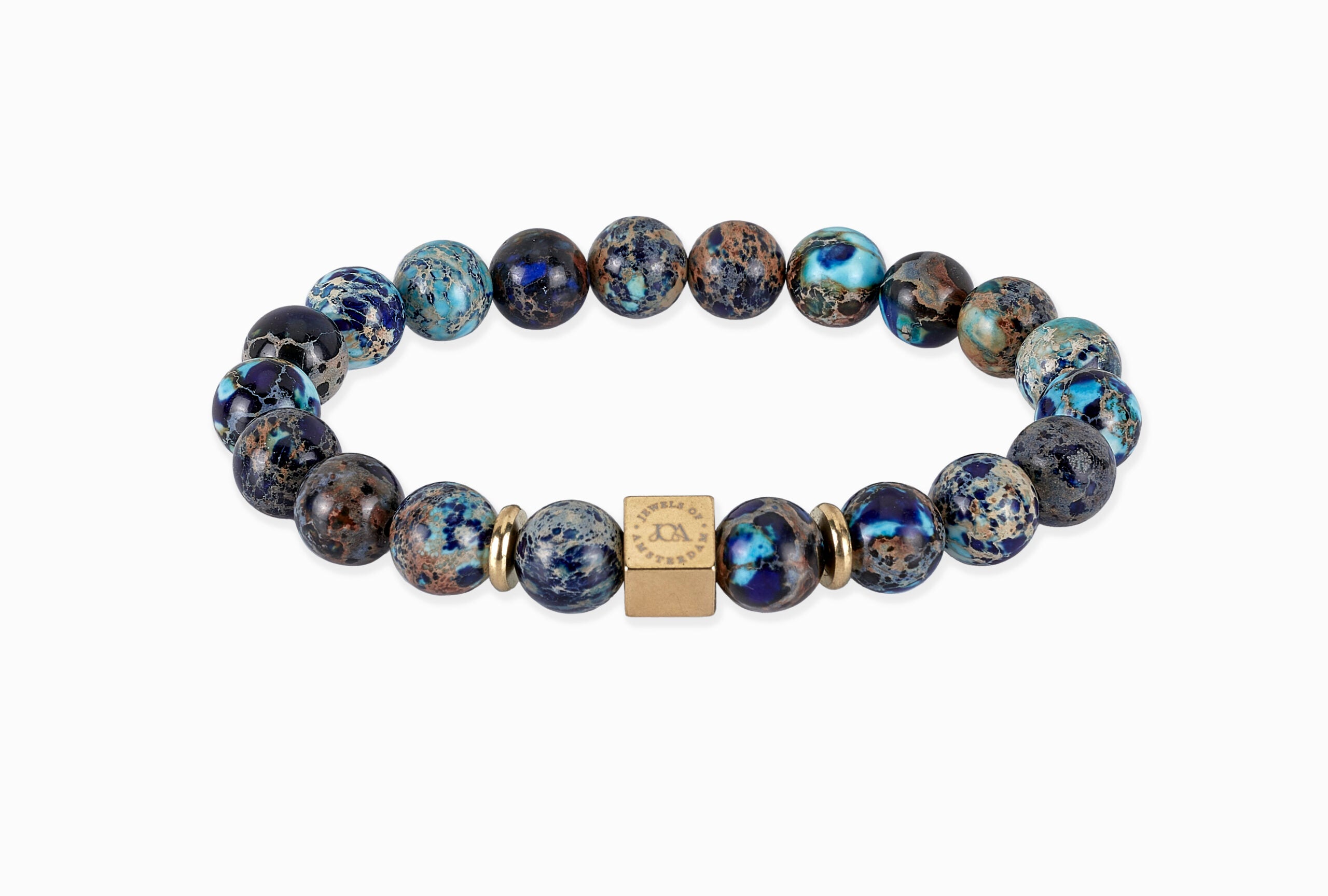 heren oceaan jaspis edelsteen armband goud