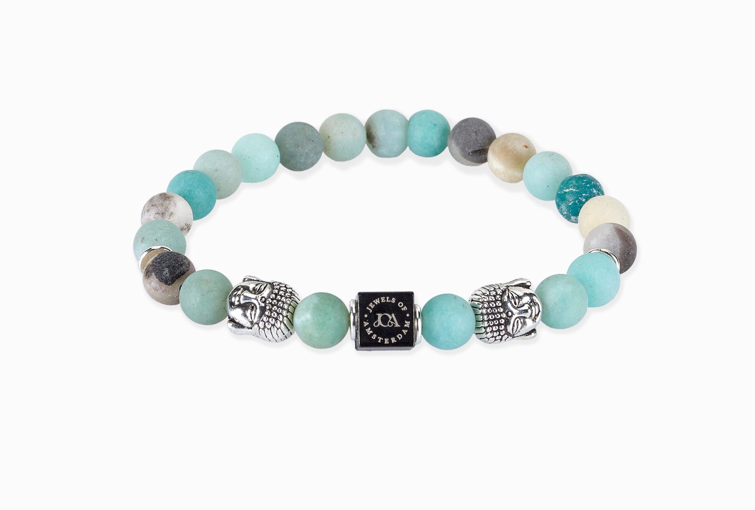 amazoniet edelstenen armband zilver boeddha