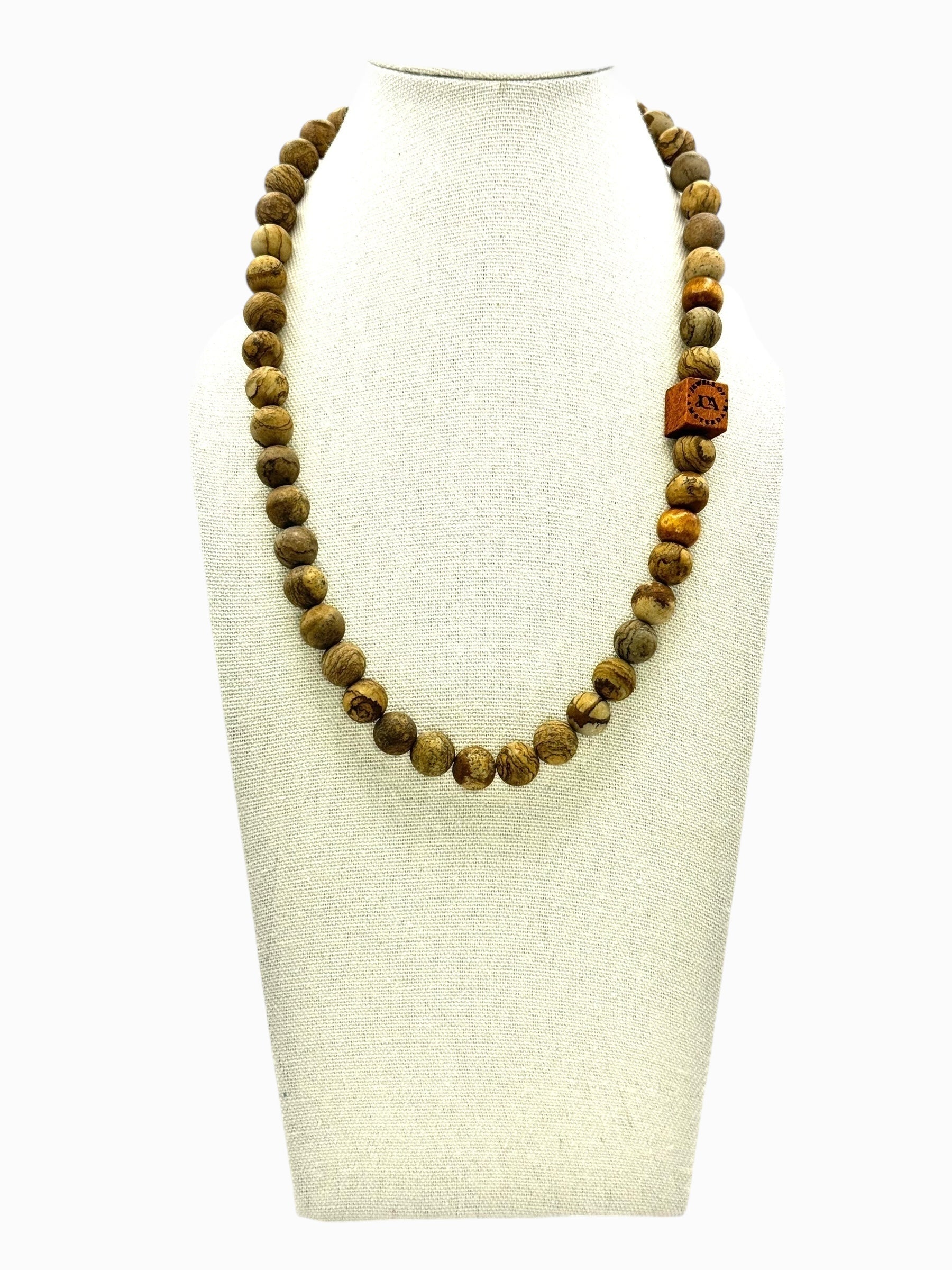 Heren picture jaspis edelsteen ketting
