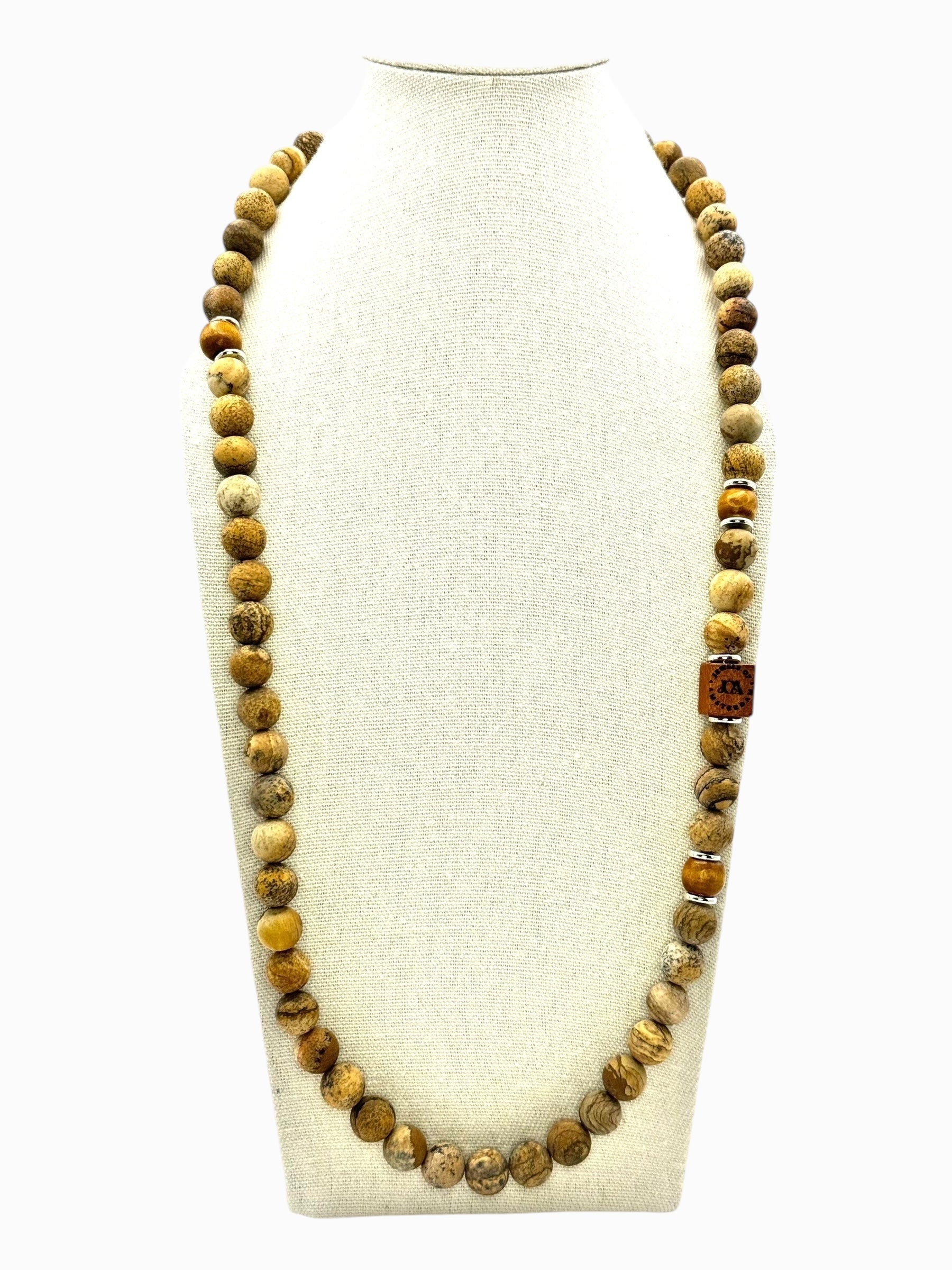 Heren picture jaspis edelsteen ketting