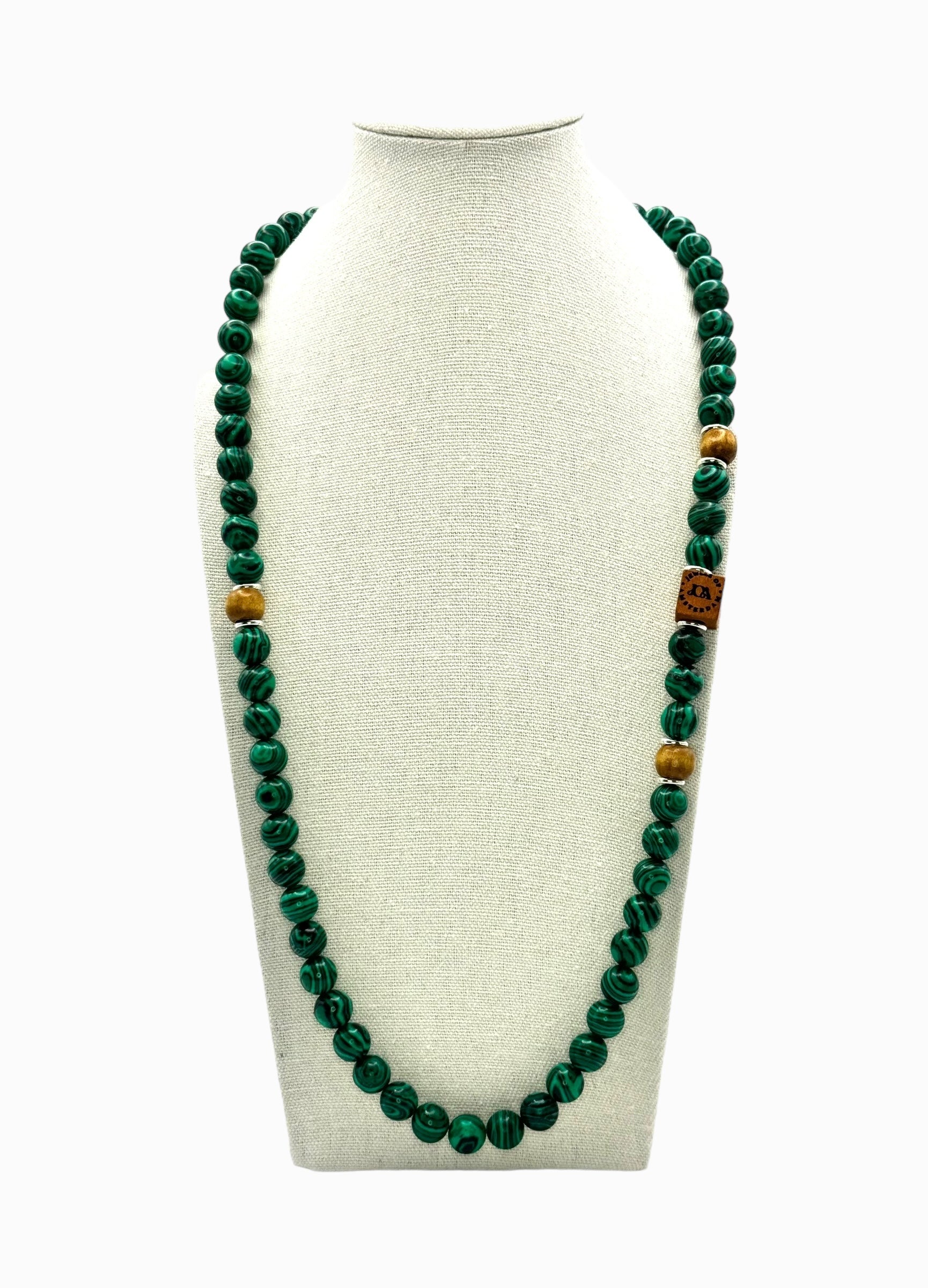 heren groen malachiet edelsteen ketting