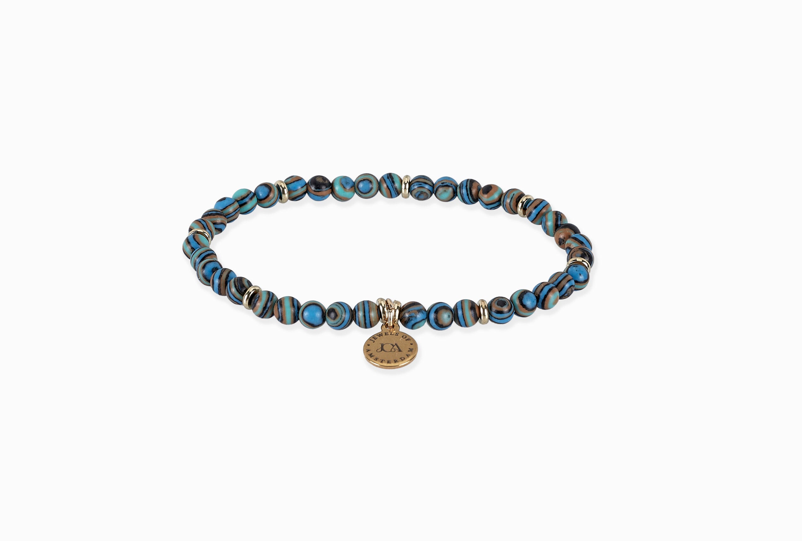 subtiel dames blauw  malachiet edelsteen armband