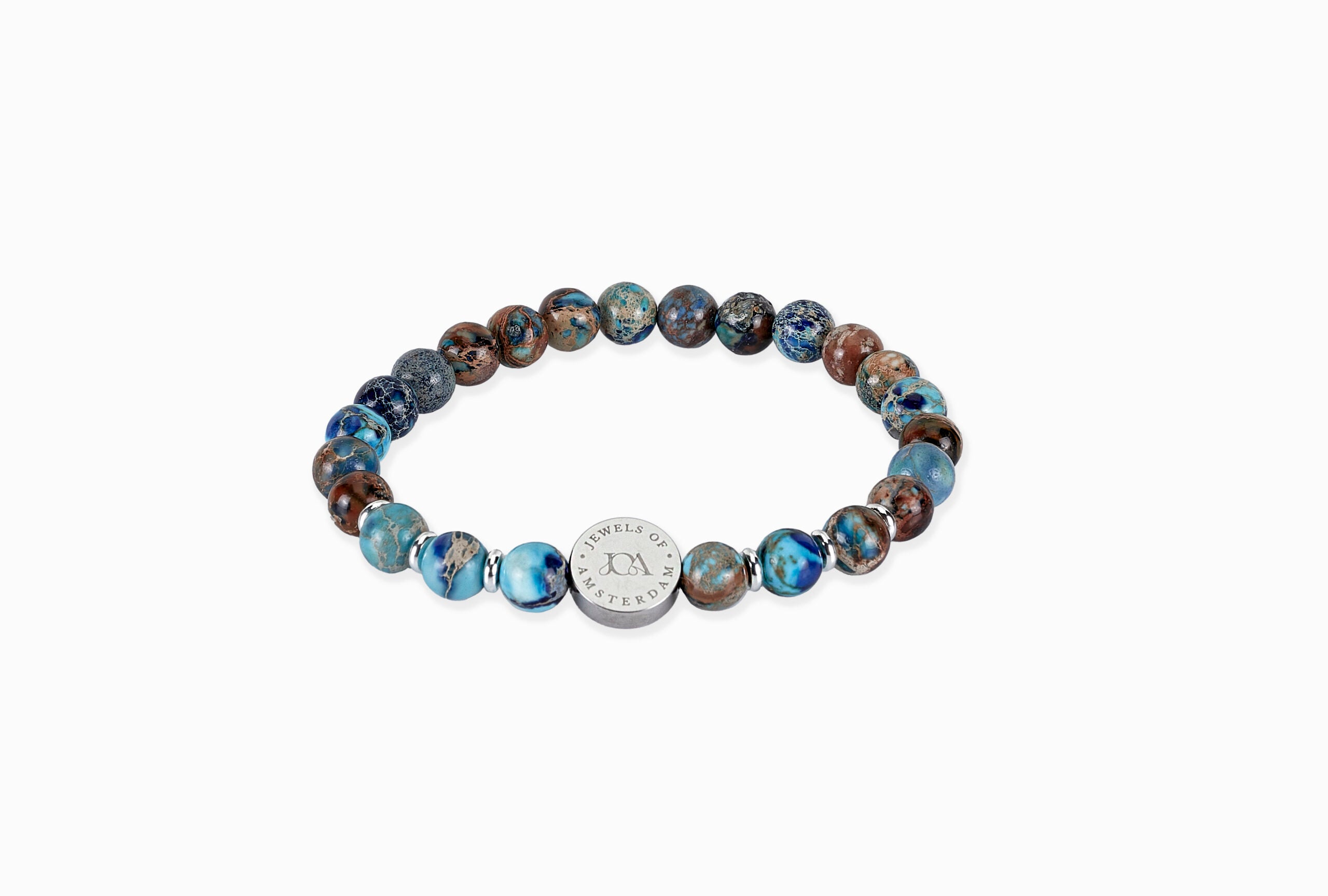 oceaan jaspis edelsteen armband zilver
