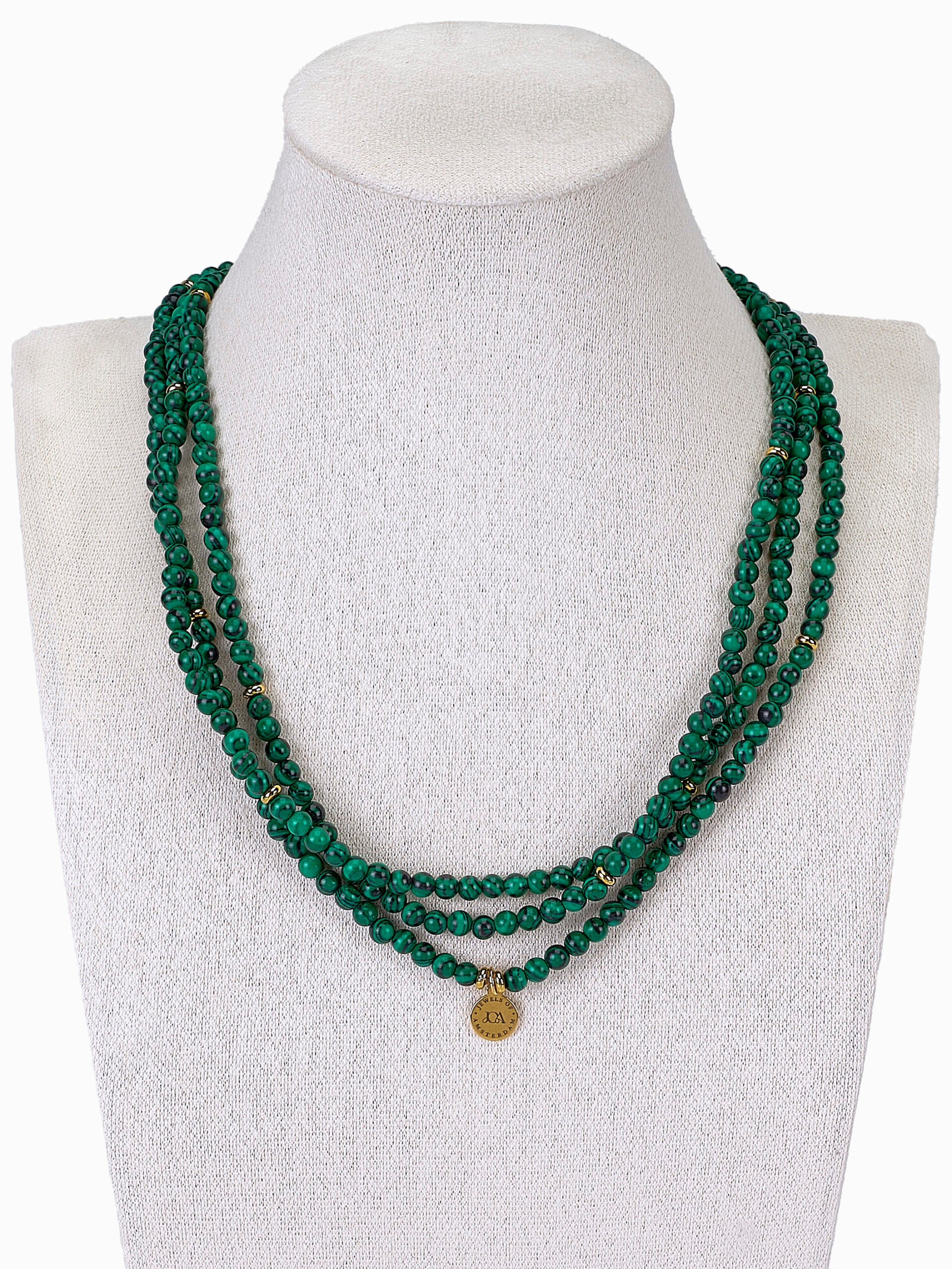 groen malachiet edelsteen ketting lang