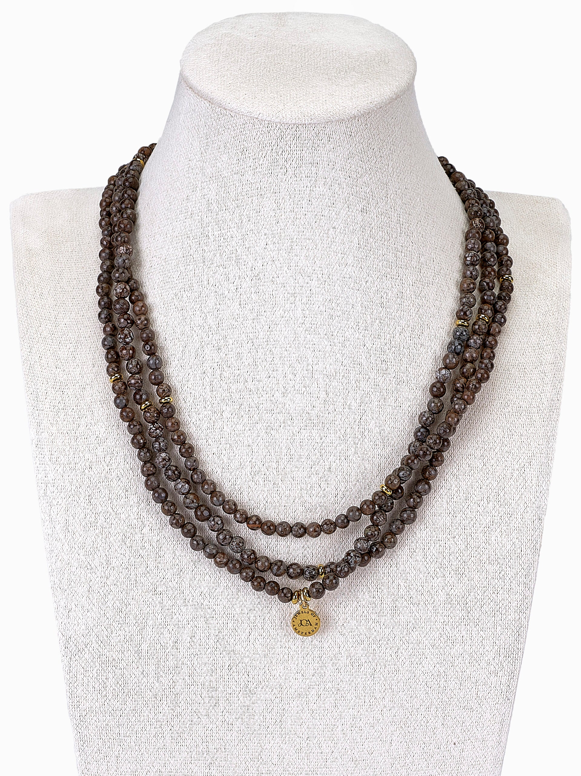 obsidiaan edelsteen ketting lang