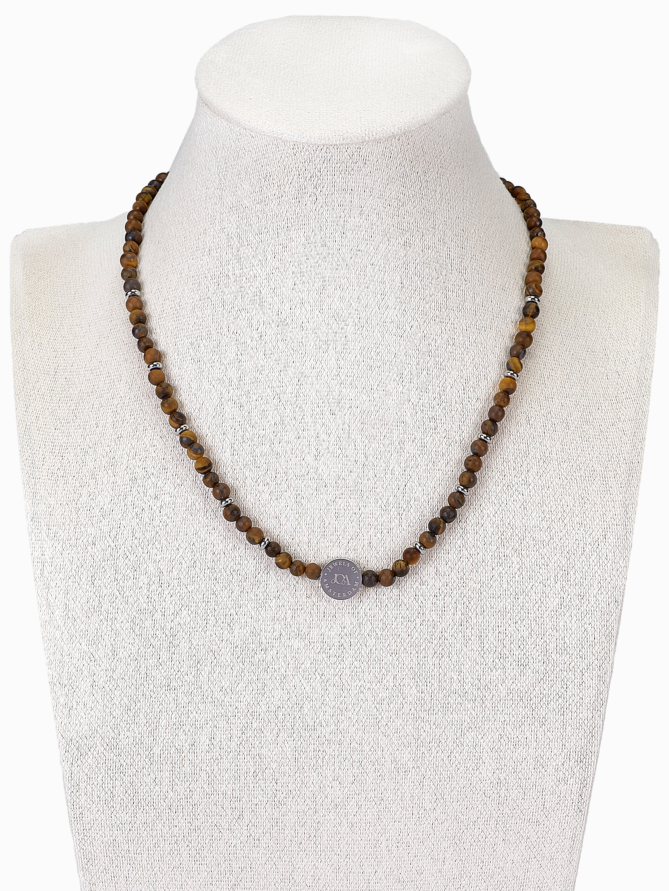 tijgeroog edelsteen chocker dames zilver