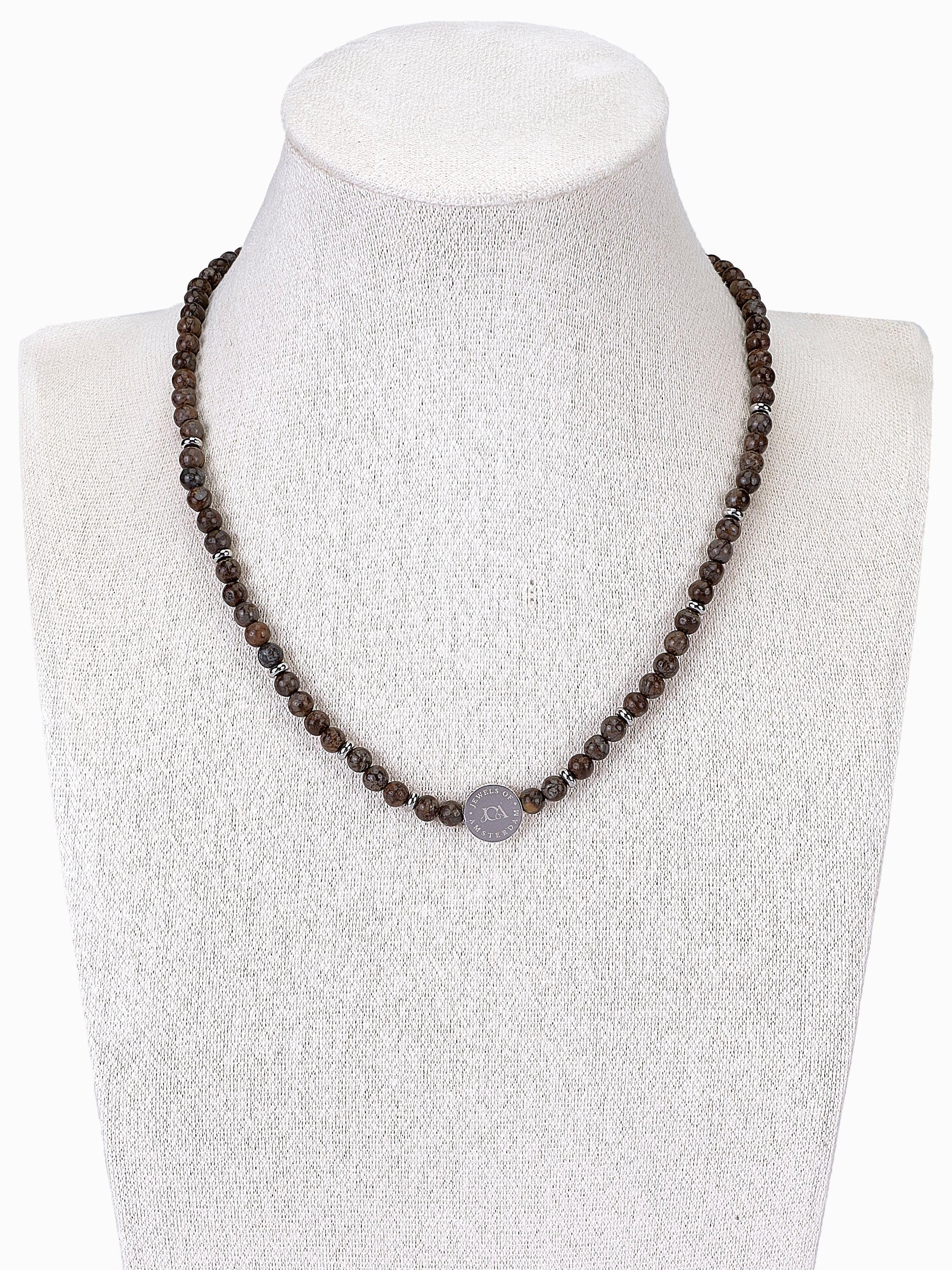 chocker obsidiaan edelsteen ketting zilver