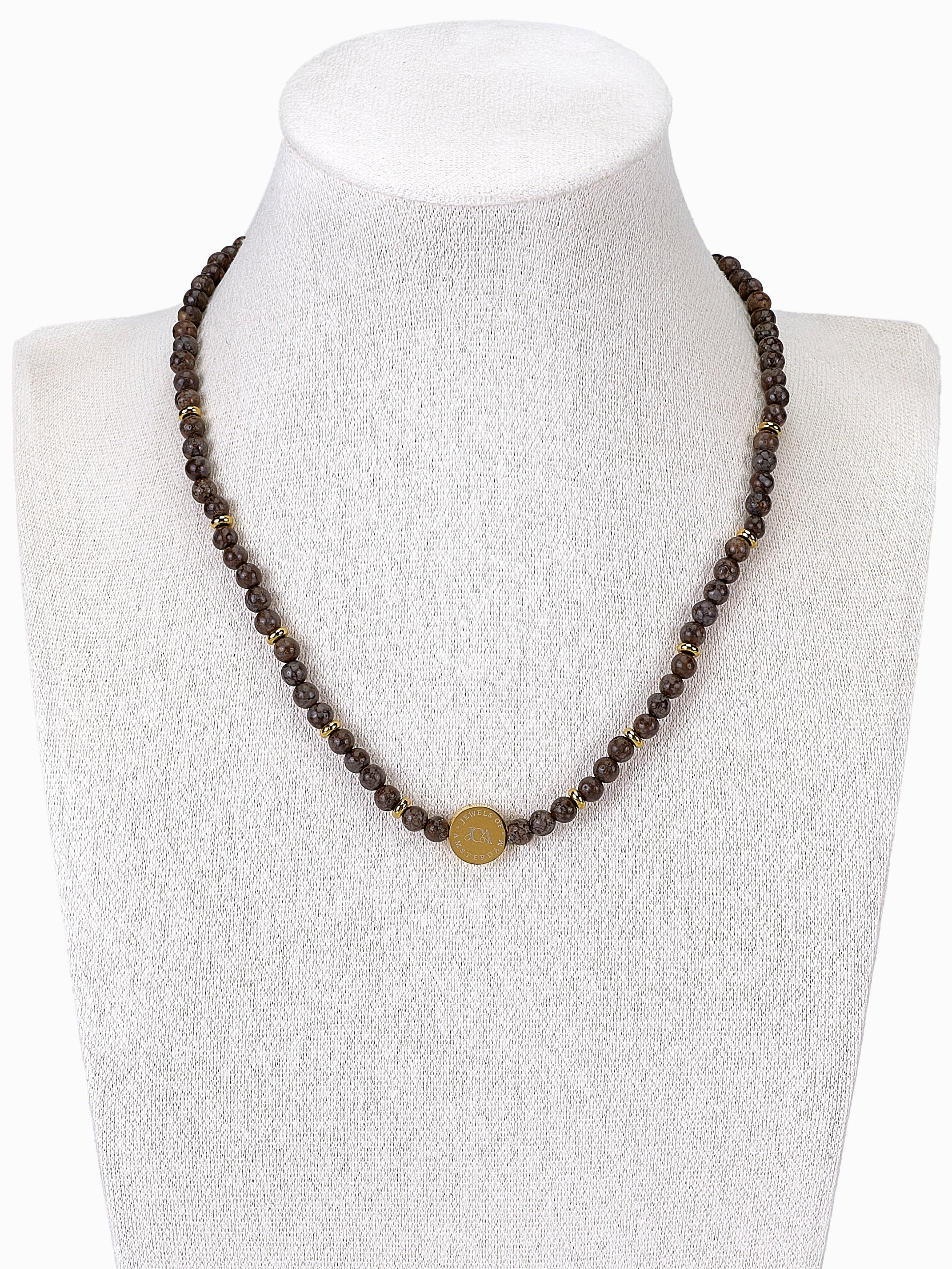 chocker obsidiaan edelsteen ketting goud