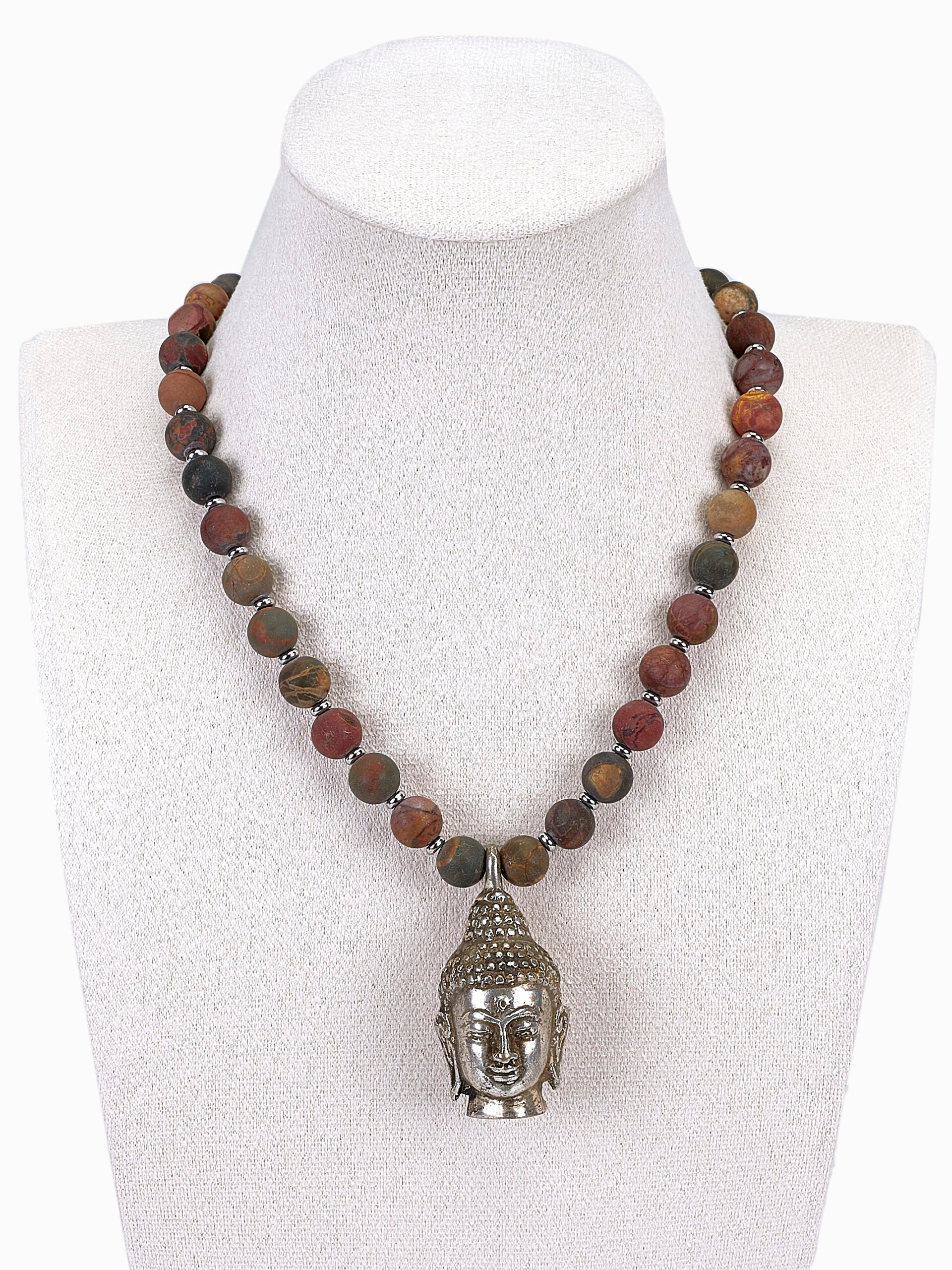 picasso jaspis edelsteen ketting met boeddha