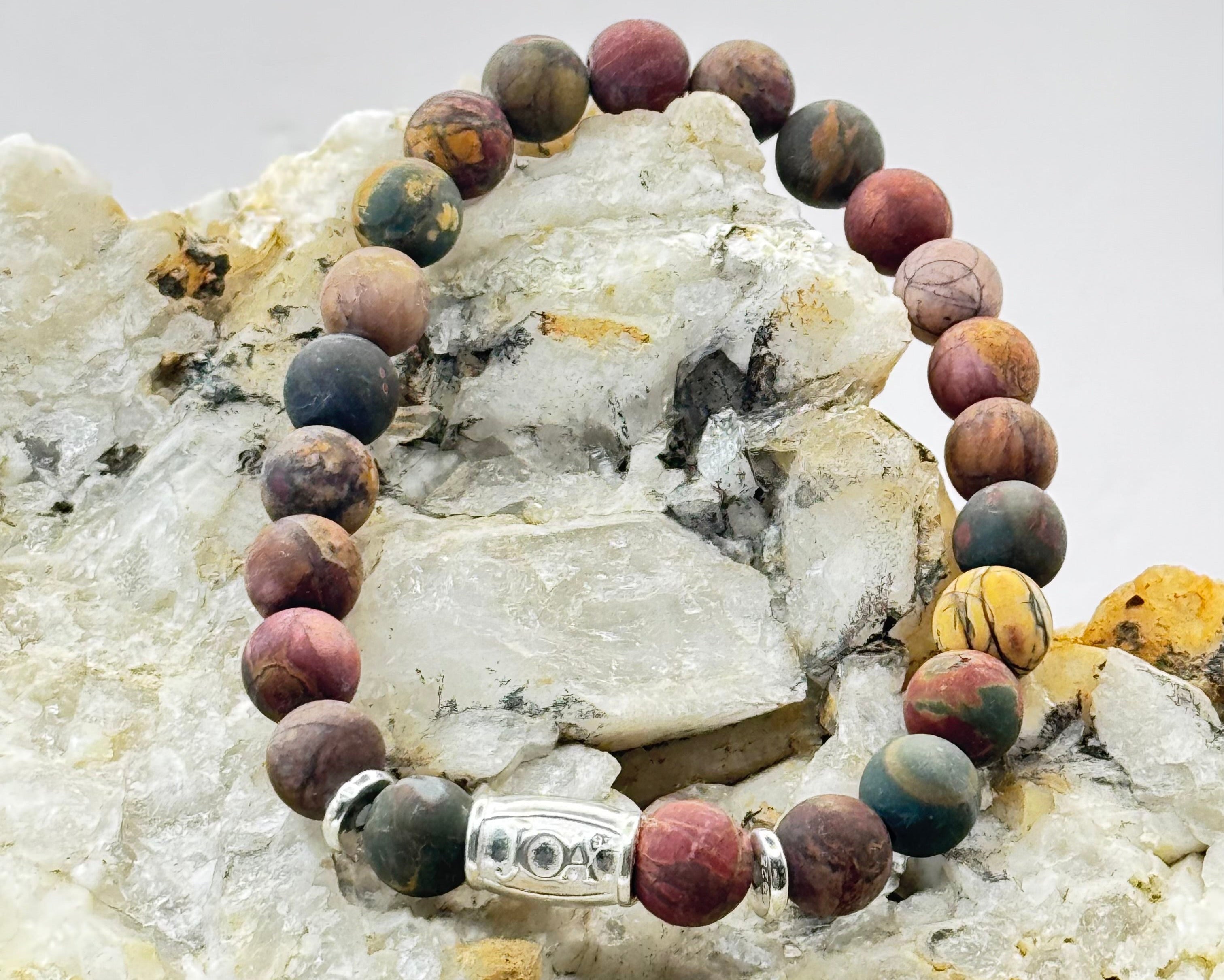 925 sterling zilveren armband met picasso jaspis
