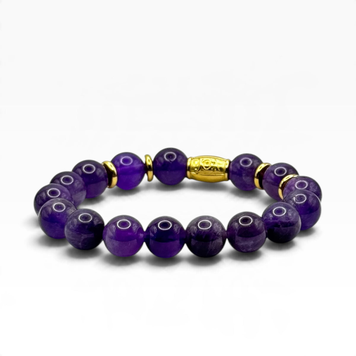 Amethist armband 10 mm goud