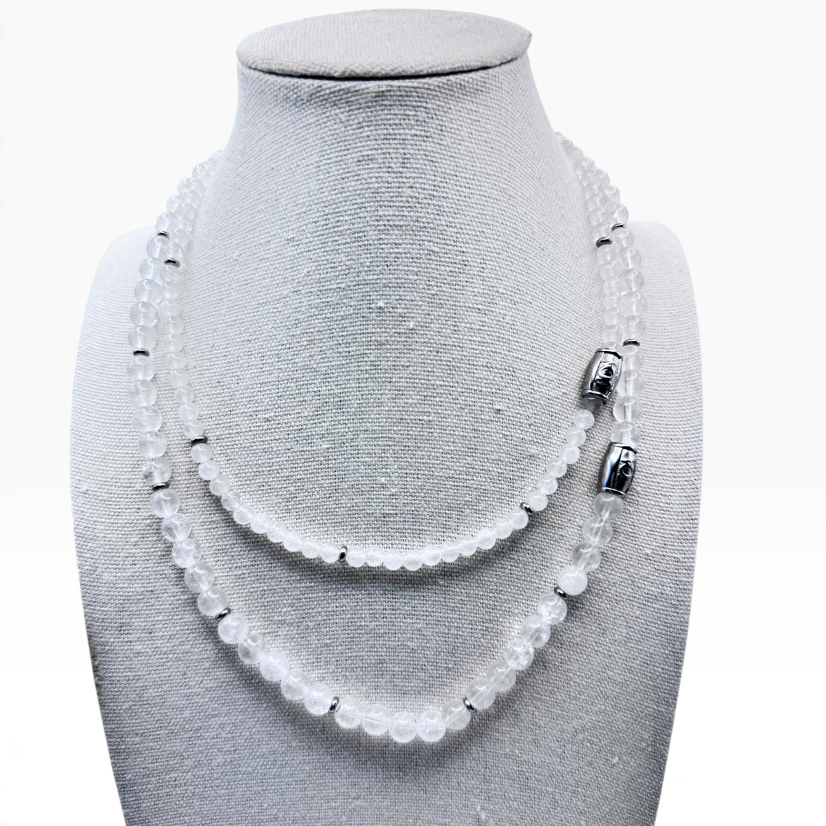 Berkkristal kettingen set zilver