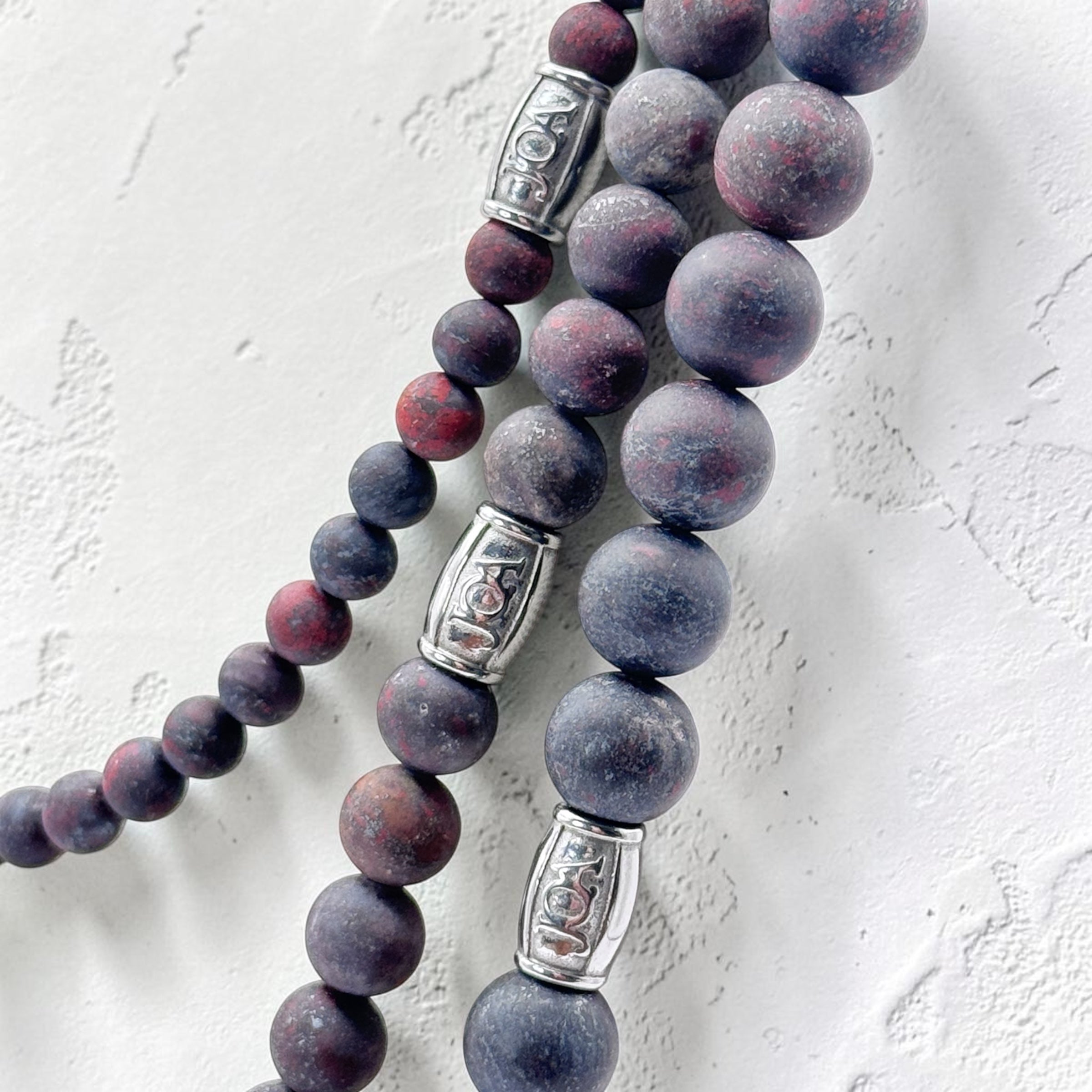 Heren edelsteen ketting breccie jaspis