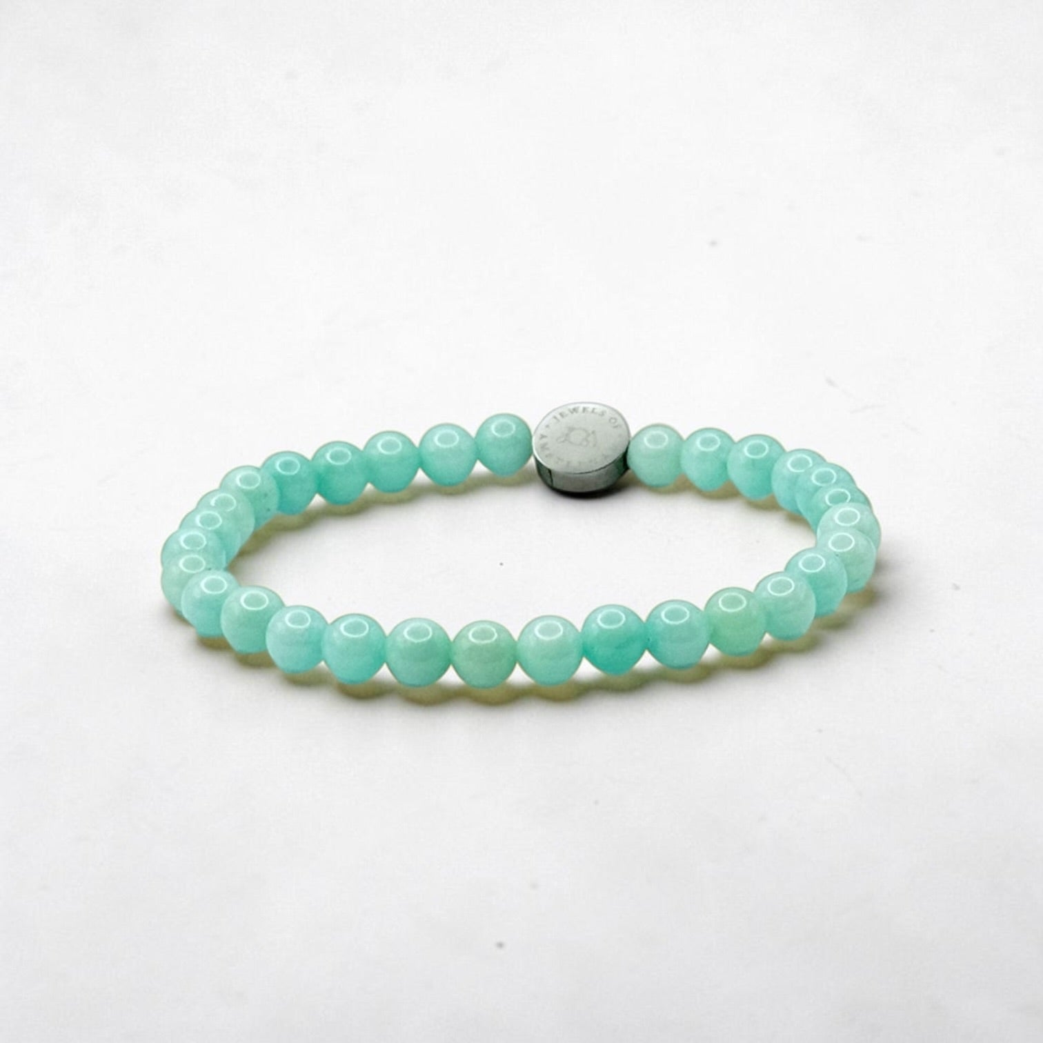 Groene chalcedoon armband met zilveren afwerking